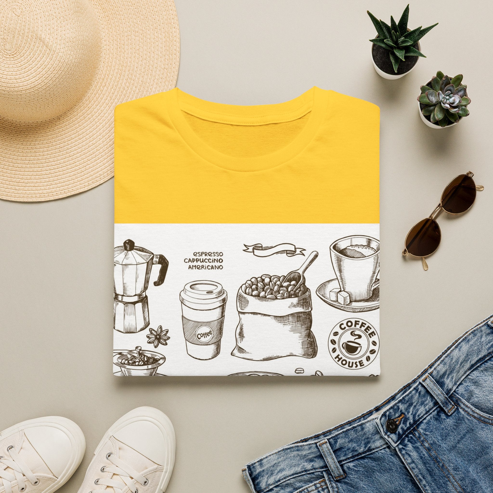 Coffee Lover T-Shirt — Chic Sketched Coffee Design