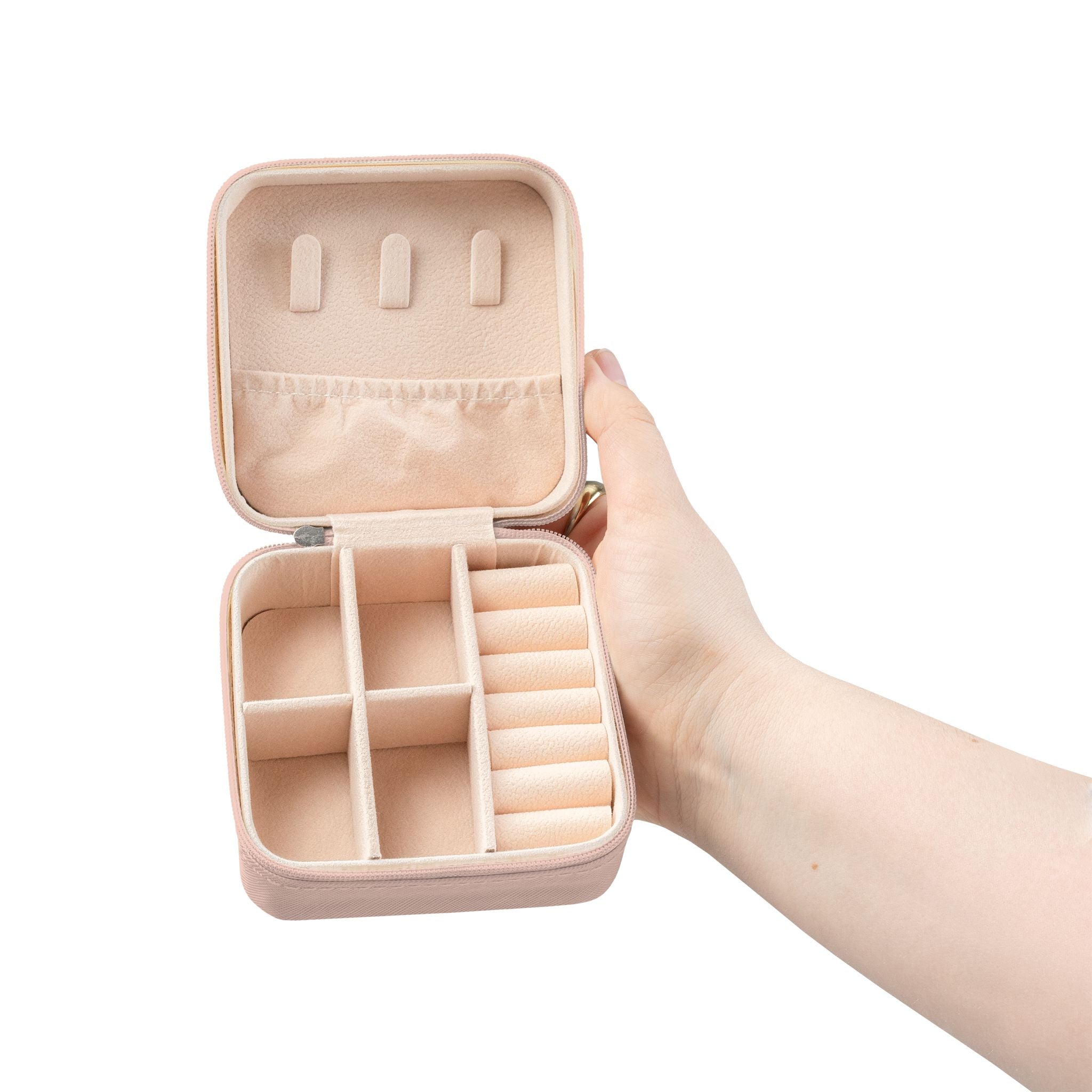 Compact Moth Jewelry Travel Case — Pink Portable Ring & Earring Organizer