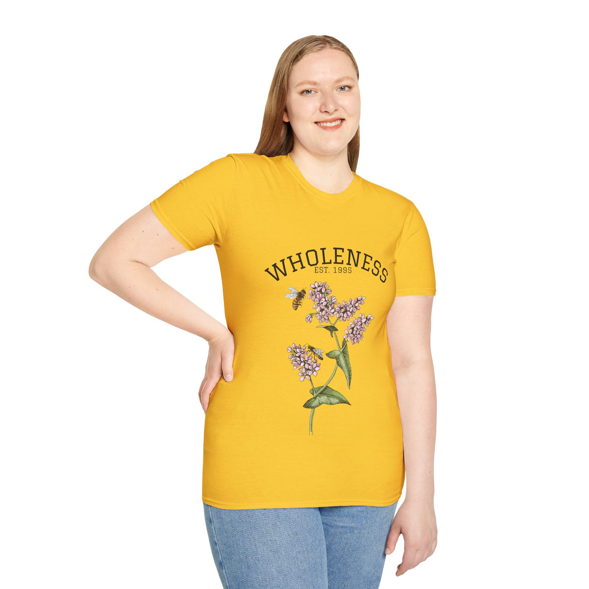 Wholeness Floral T‑Shirt — Vintage Lilac Botanical Design