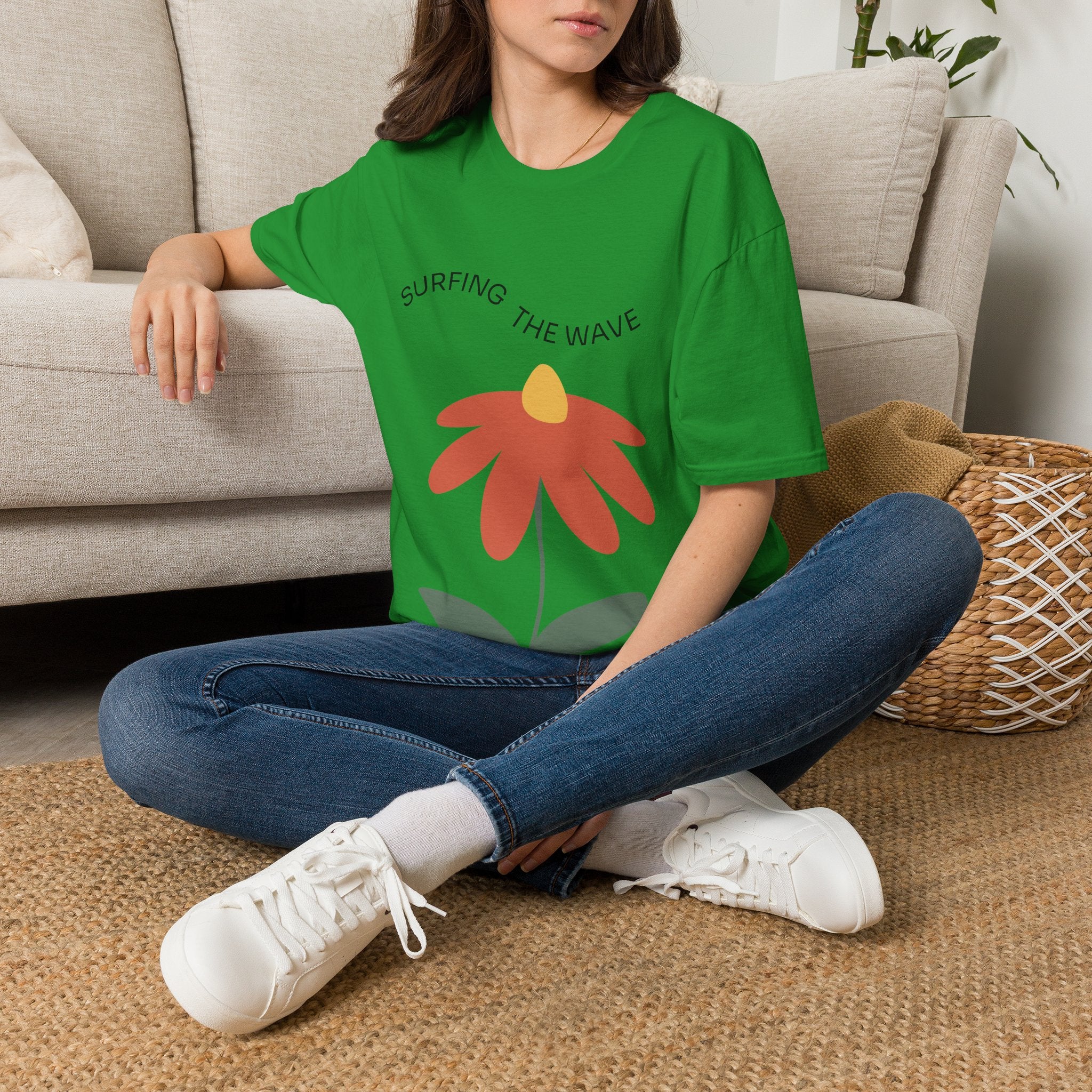Surfing The Wave Floral T‑Shirt — Retro Daisy Graphic Tee