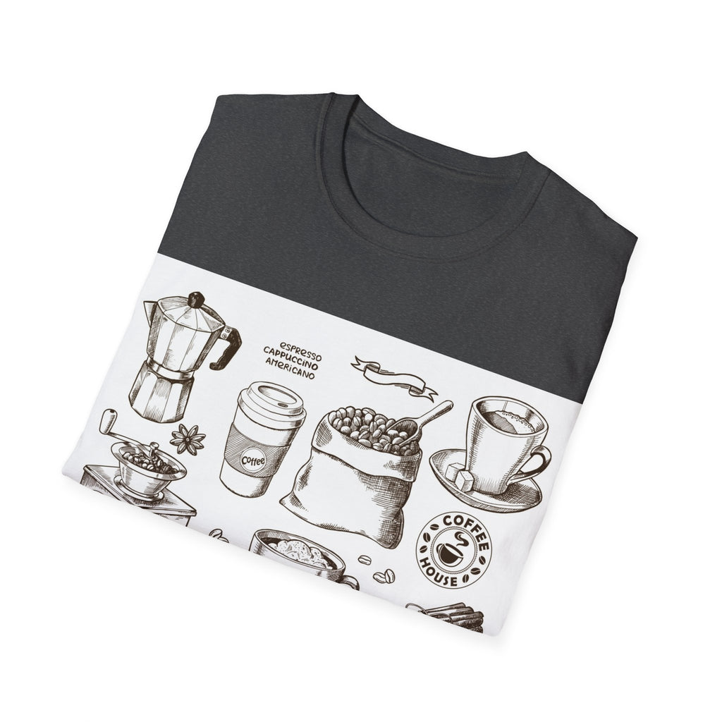 Coffee Lover T-Shirt — Chic Sketched Coffee Design