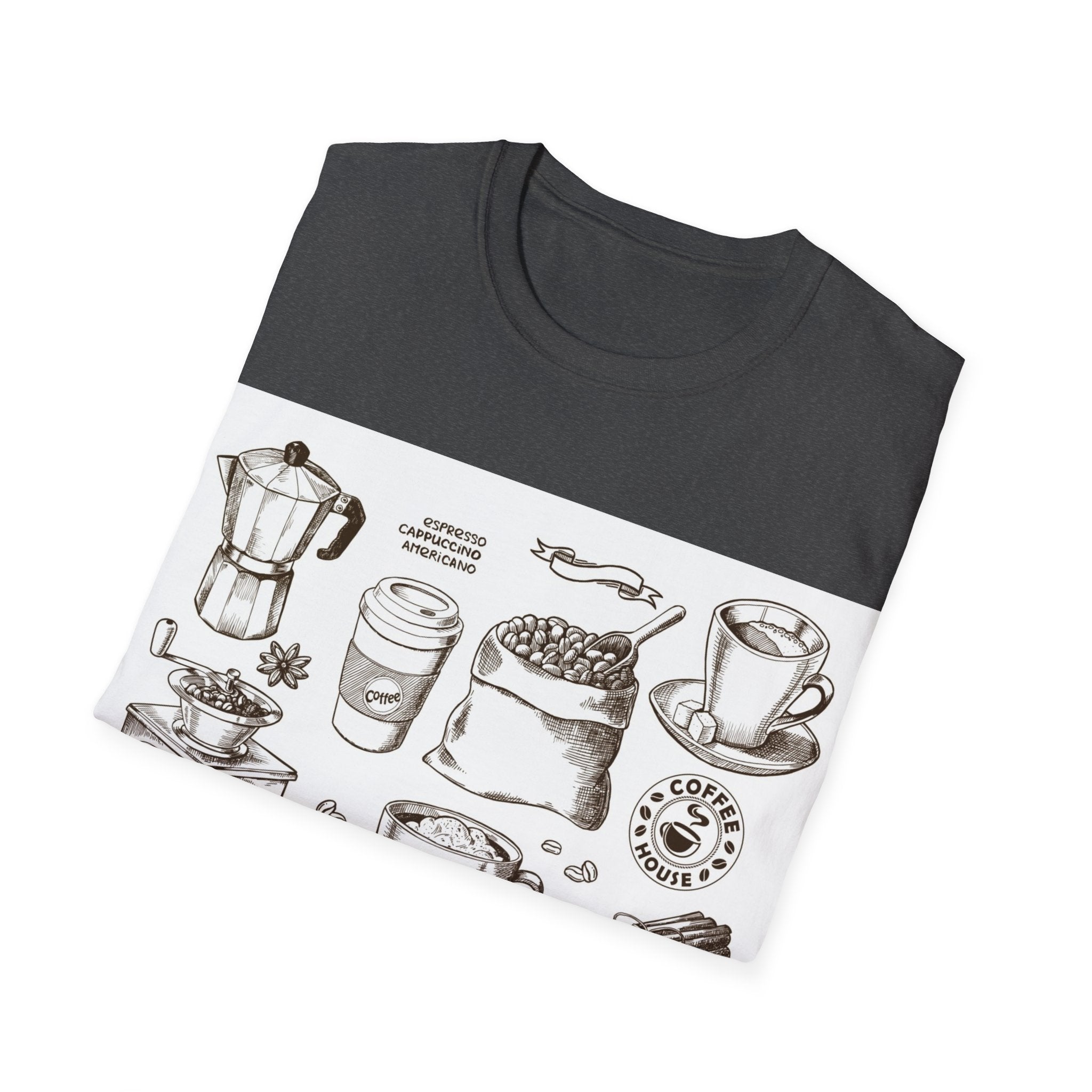 Coffee Lover T-Shirt — Chic Sketched Coffee Design