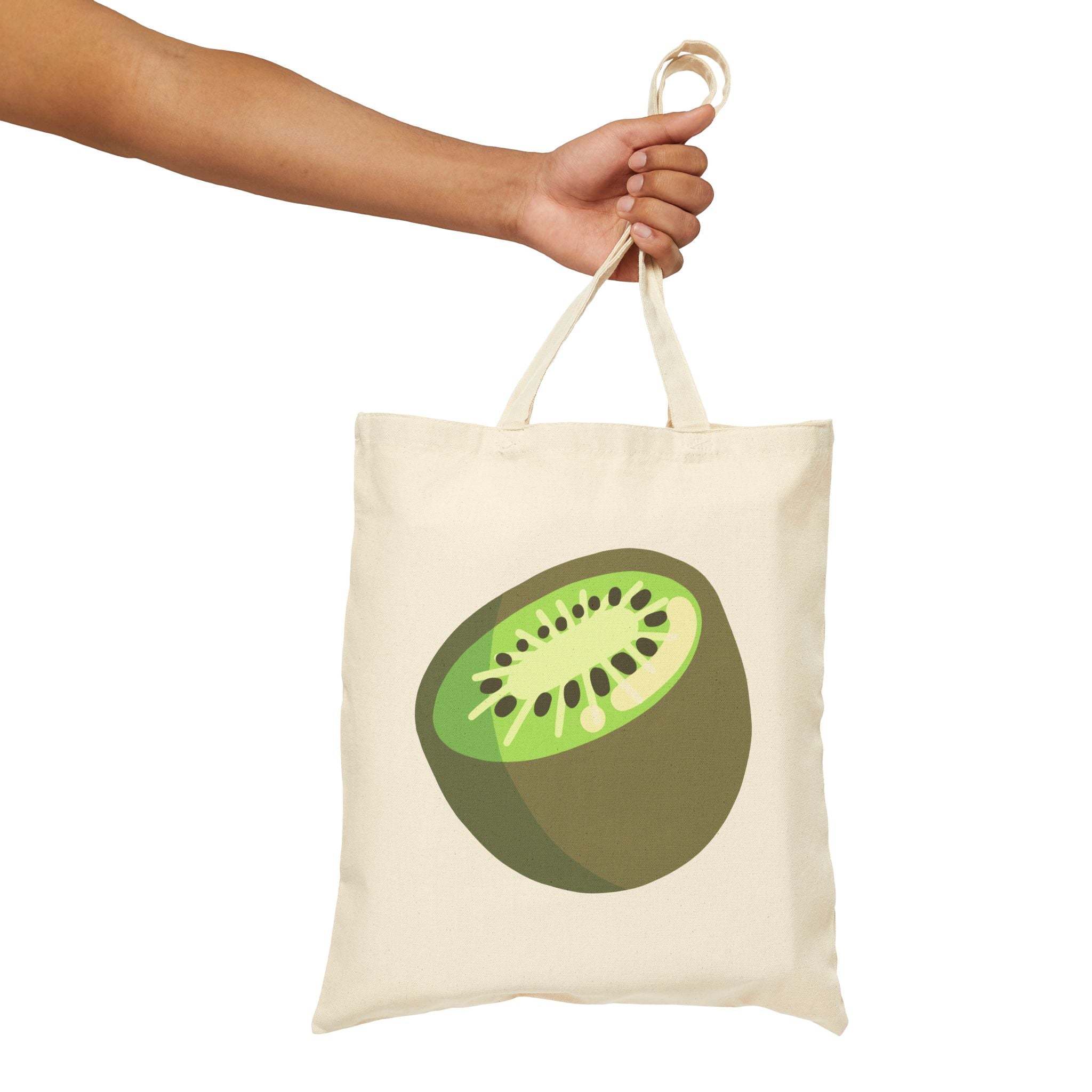 Fruit Slice Tote Bag — Grapefruit & Kiwi Cotton Canvas Grocery Tote