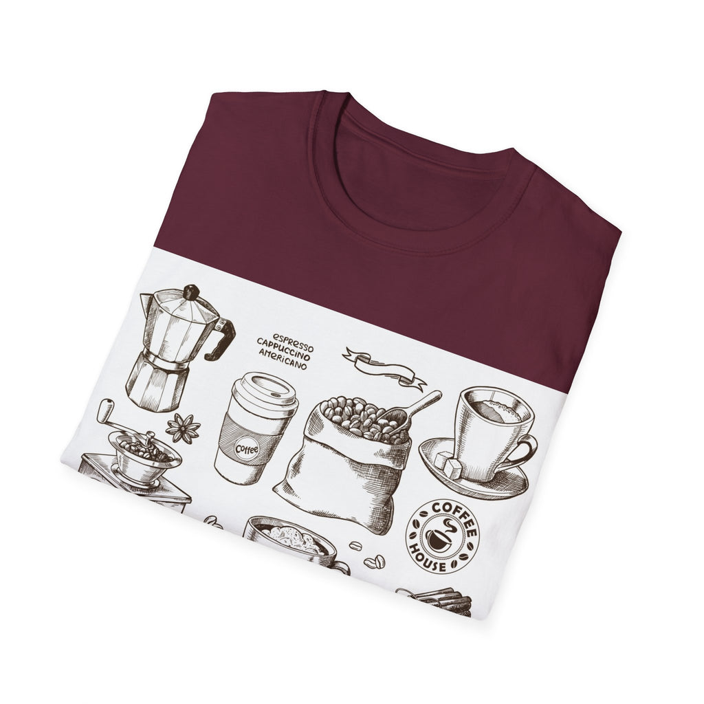 Coffee Lover T-Shirt — Chic Sketched Coffee Design