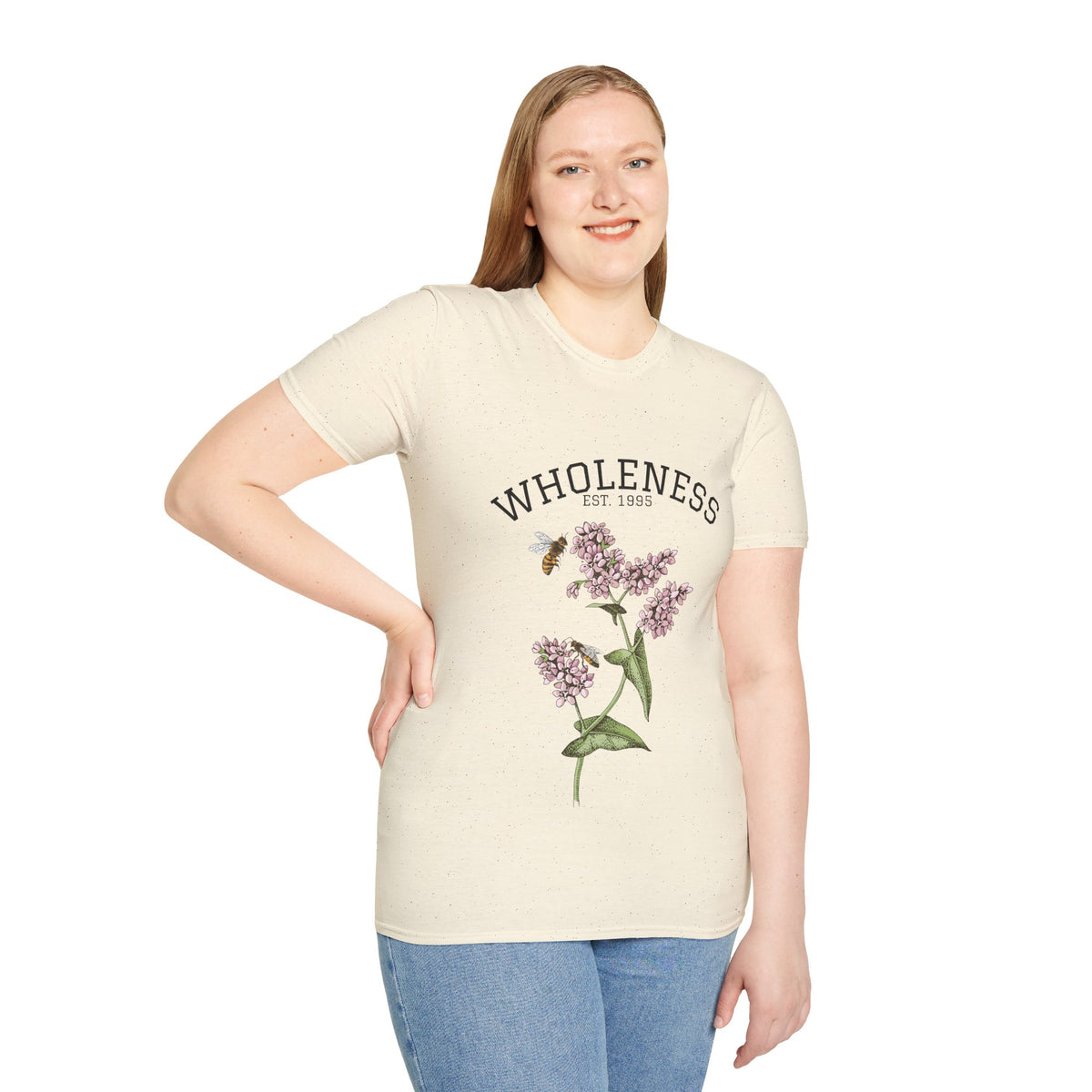 Wholeness Floral T‑Shirt — Vintage Lilac Botanical Design