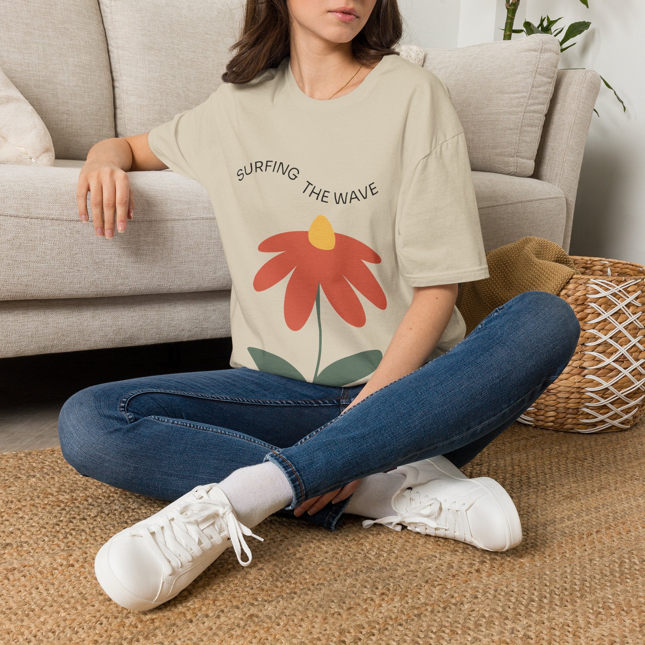 Surfing The Wave Floral T‑Shirt — Retro Daisy Graphic Tee