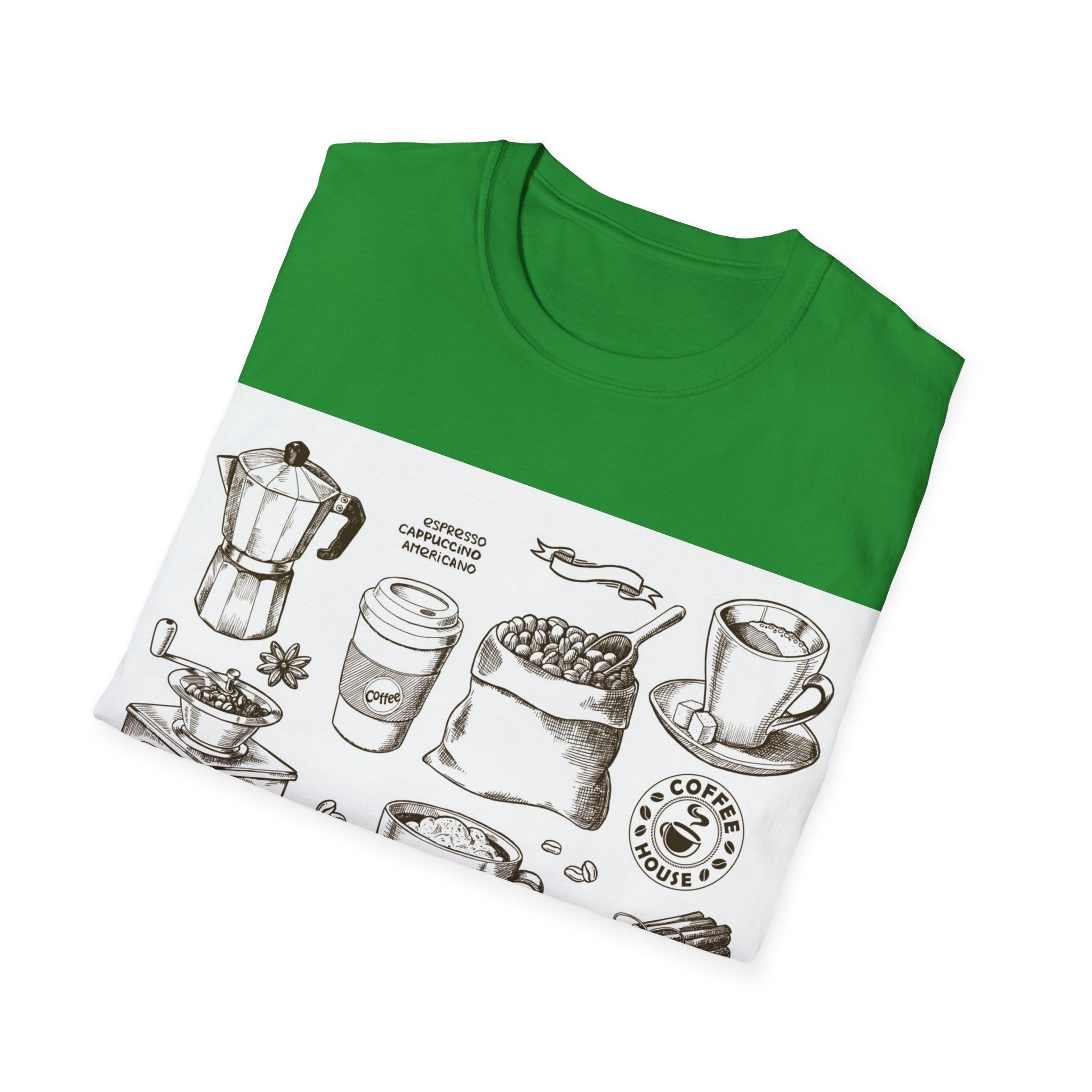 Coffee Lover T-Shirt — Chic Sketched Coffee Design