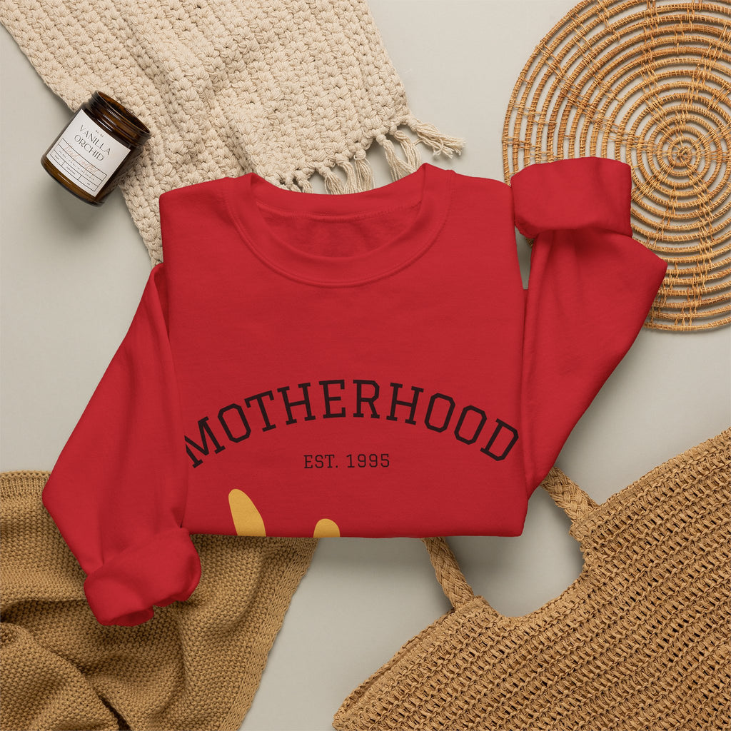 Motherhood Floral Crewneck Sweatshirt — 'Motherhood Est. 1985' Cozy Mom Gift