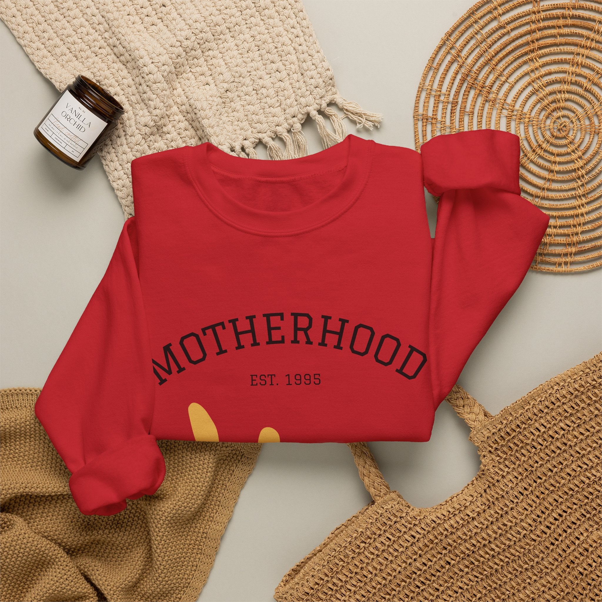 Motherhood Floral Crewneck Sweatshirt — 'Motherhood Est. 1985' Cozy Mom Gift