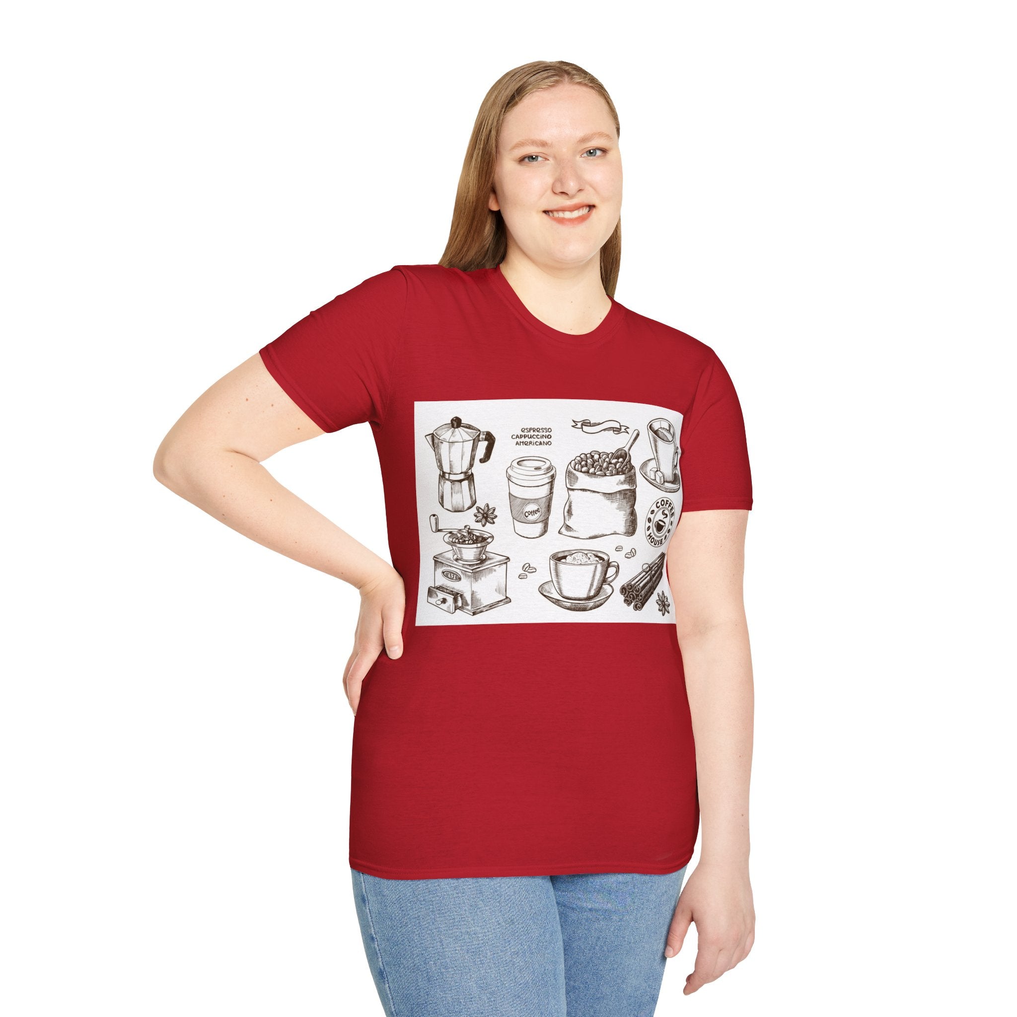 Coffee Lover T-Shirt — Chic Sketched Coffee Design
