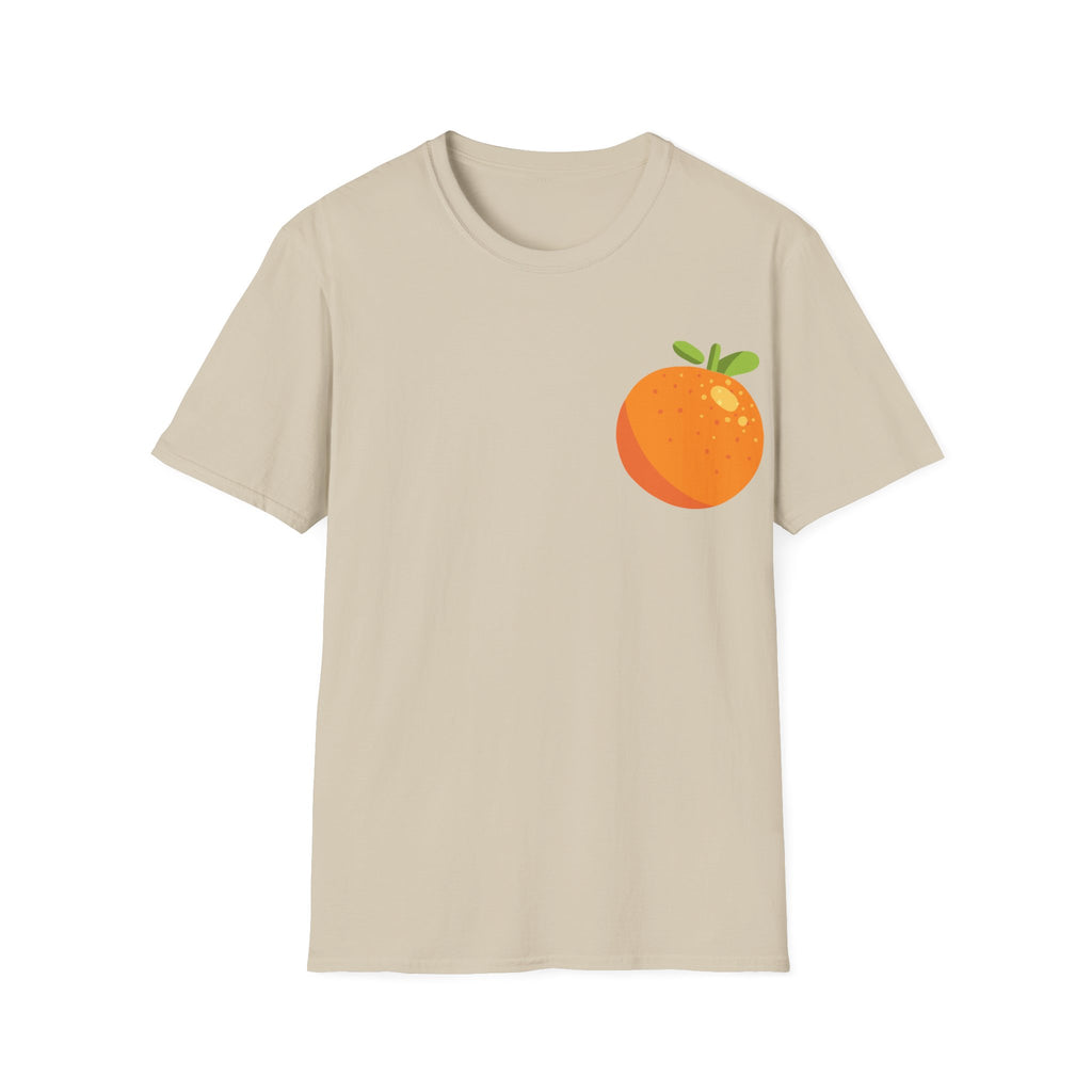 Orange Pocket Tee — Cute Minimalist Citrus Graphic T-Shirt