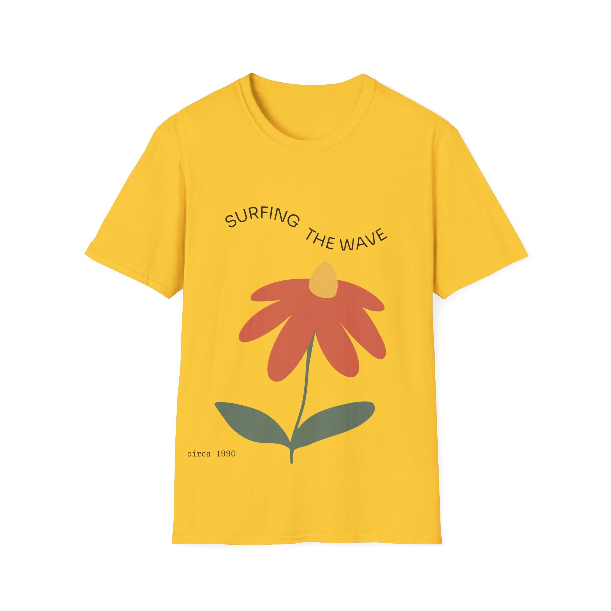 Surfing The Wave Floral T‑Shirt — Retro Daisy Graphic Tee