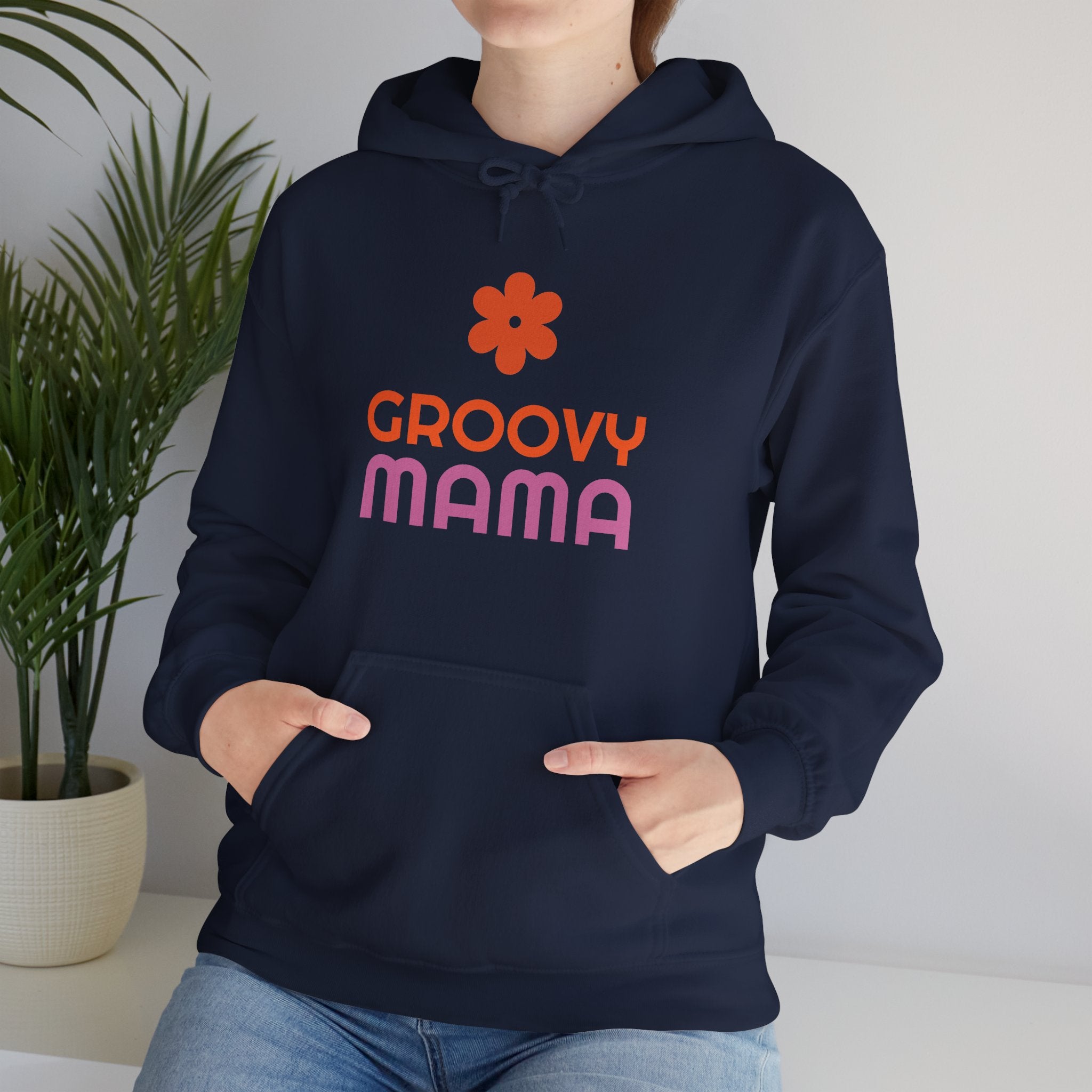 Groovy Mama Hoodie — Cozy Retro Flower Mom Sweatshirt