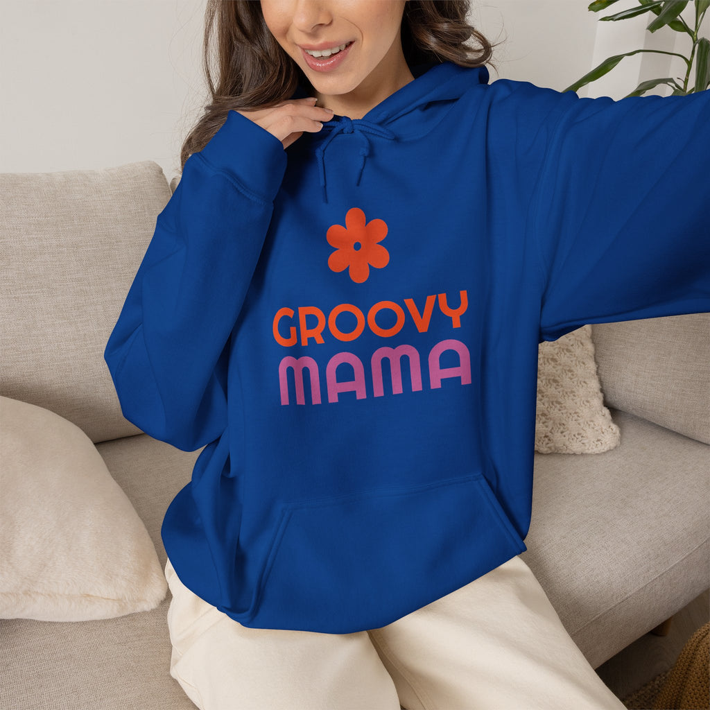 Groovy Mama Hoodie — Cozy Retro Flower Mom Sweatshirt