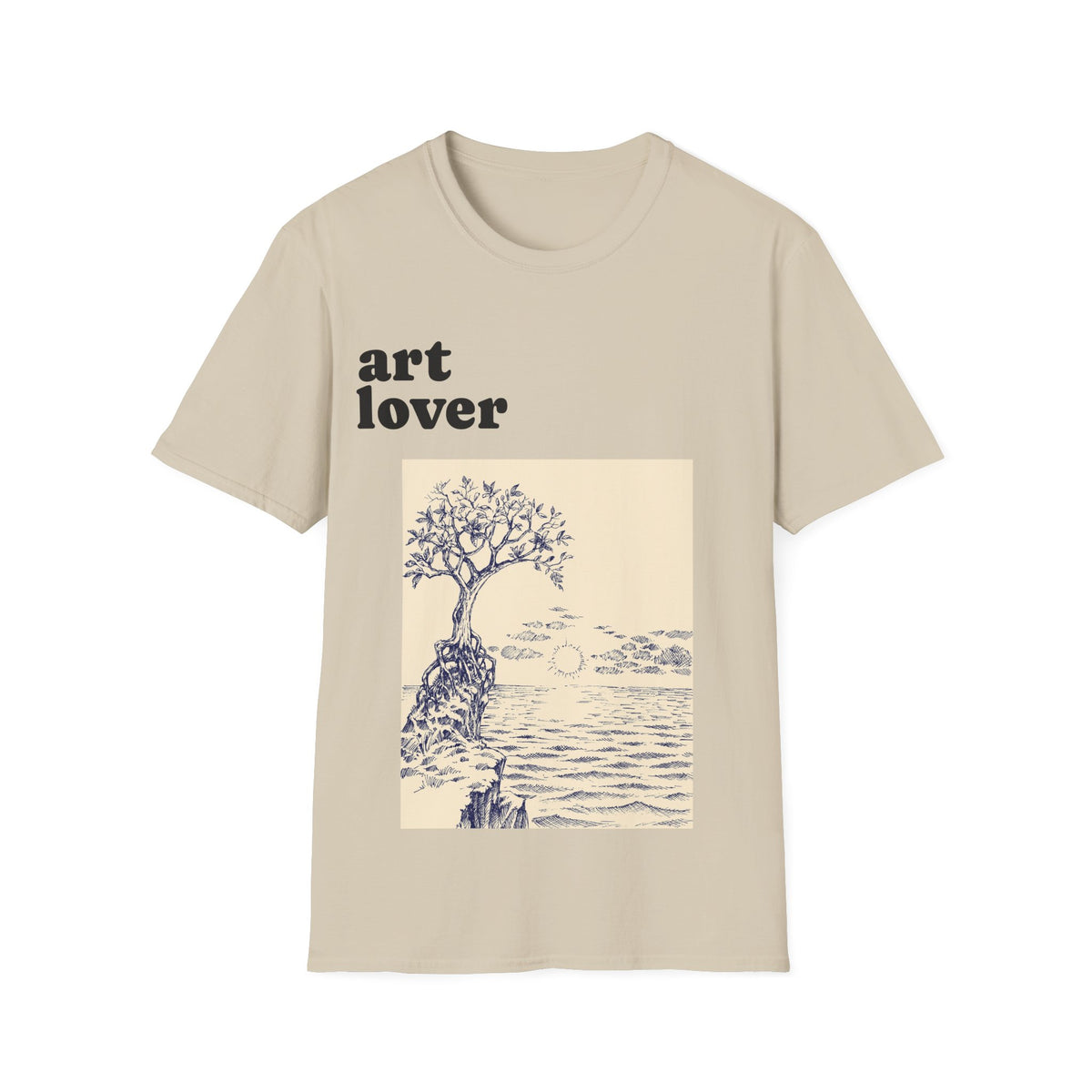 Art Lover T-Shirt — Vintage Seascape Tree Graphic Tee