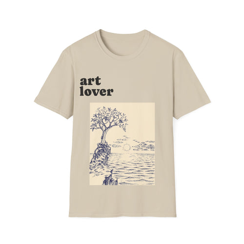 Art Lover T-Shirt — Vintage Seascape Tree Graphic Tee