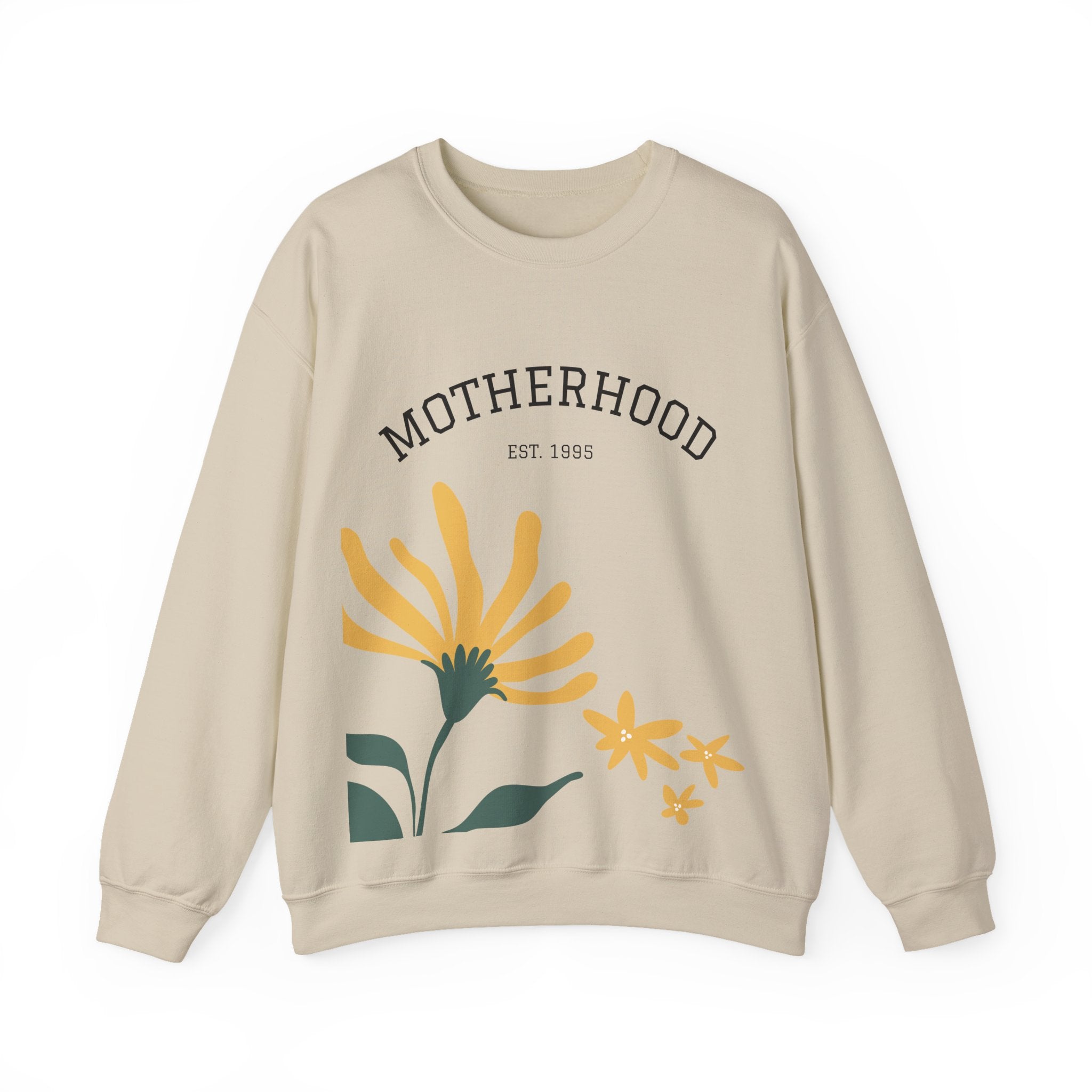 Motherhood Floral Crewneck Sweatshirt — 'Motherhood Est. 1985' Cozy Mom Gift