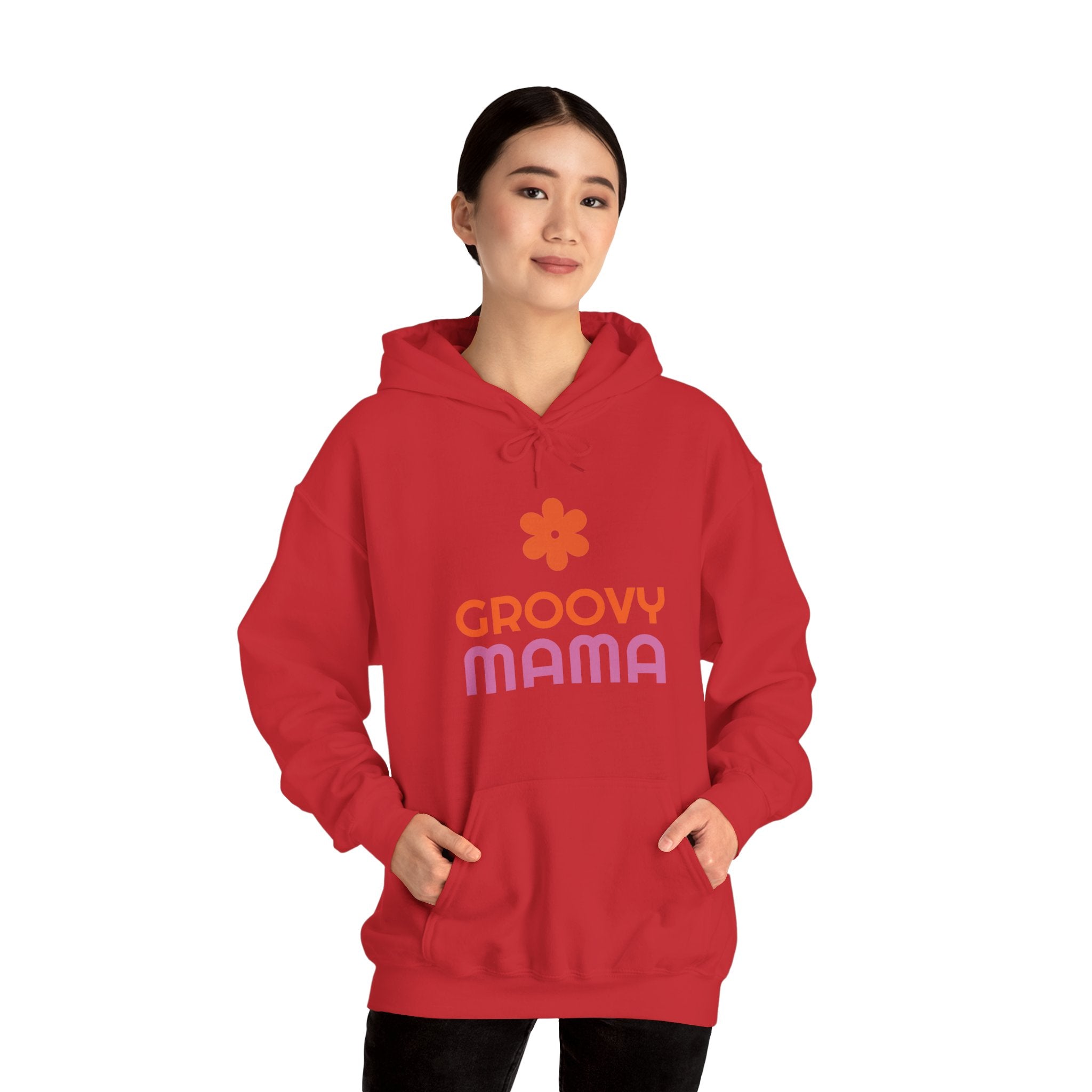 Groovy Mama Hoodie — Cozy Retro Flower Mom Sweatshirt