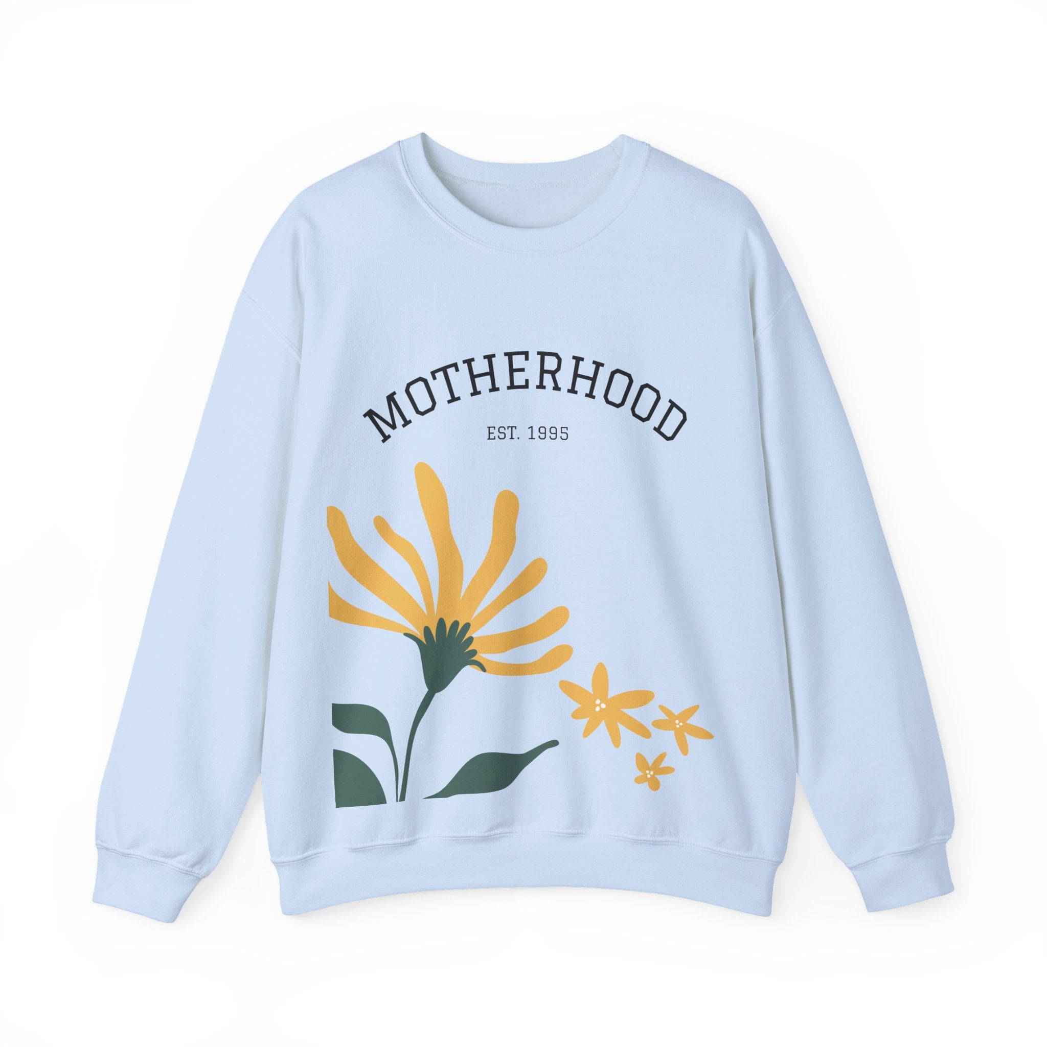 Motherhood Floral Crewneck Sweatshirt — 'Motherhood Est. 1985' Cozy Mom Gift