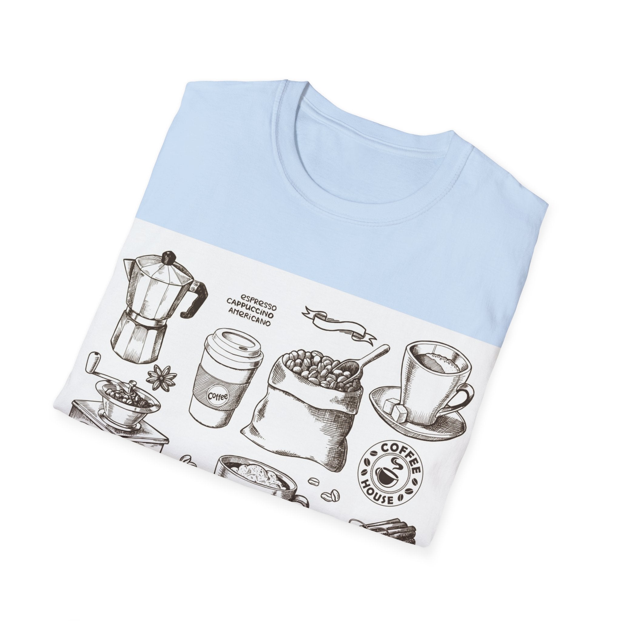 Coffee Lover T-Shirt — Chic Sketched Coffee Design