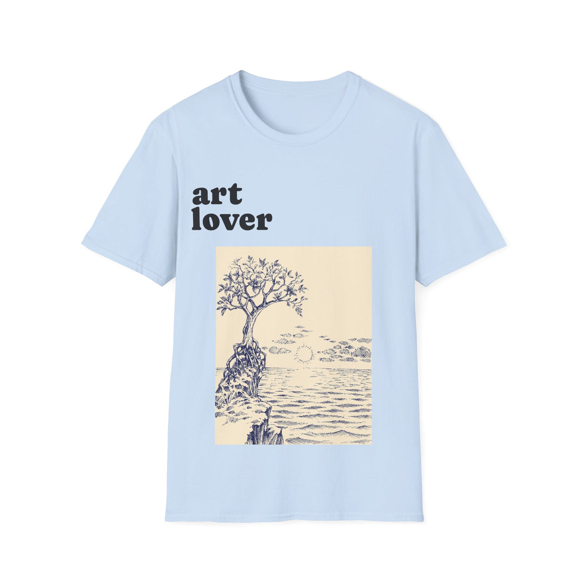Art Lover T-Shirt — Vintage Seascape Tree Graphic Tee
