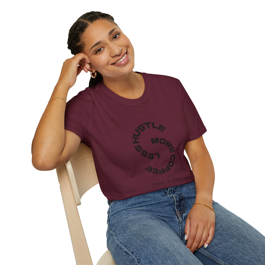 T‑Shirt — “More Coffee” Circular Graphic Motivational Tee