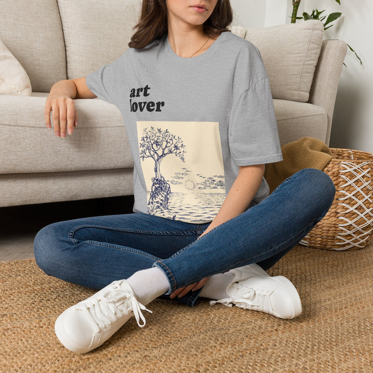 Art Lover T-Shirt — Vintage Seascape Tree Graphic Tee