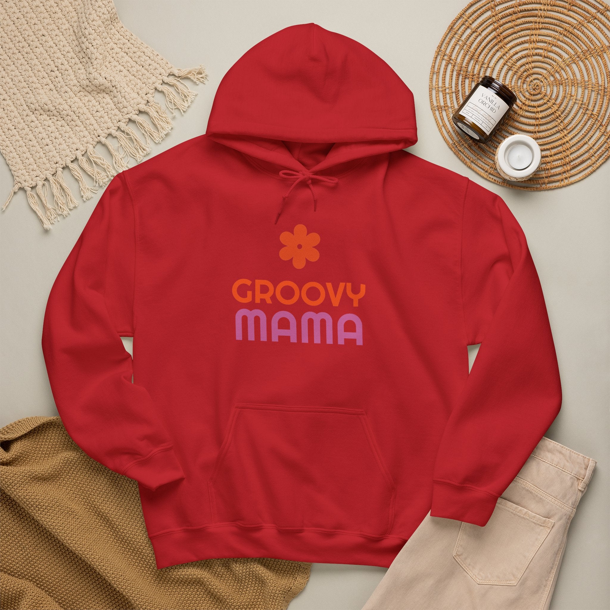 Groovy Mama Hoodie — Cozy Retro Flower Mom Sweatshirt
