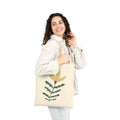 Botanical Minimalist Canvas Tote — Yellow Leaf Floral Market Bag