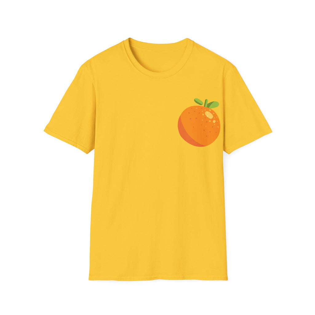 Orange Pocket Tee — Cute Minimalist Citrus Graphic T-Shirt