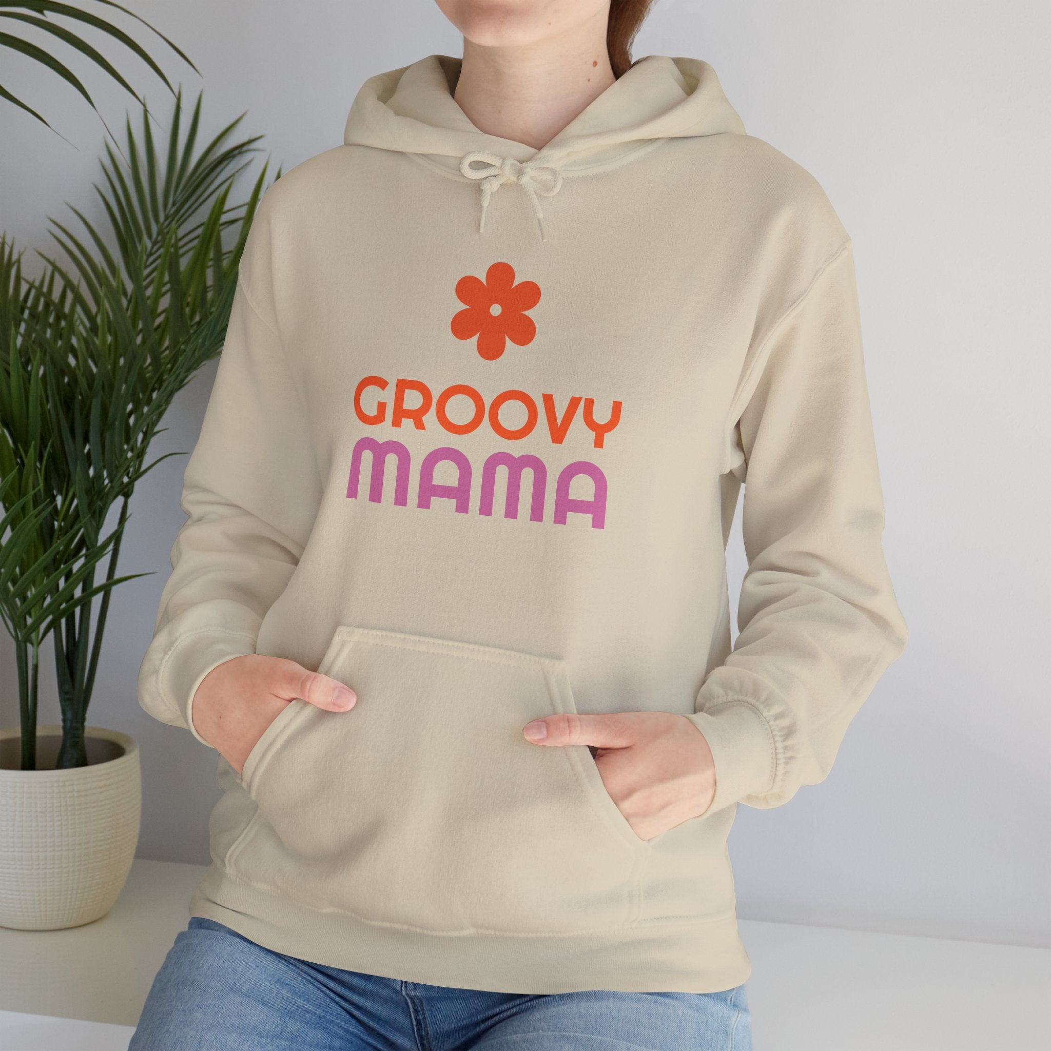 Groovy Mama Hoodie — Cozy Retro Flower Mom Sweatshirt