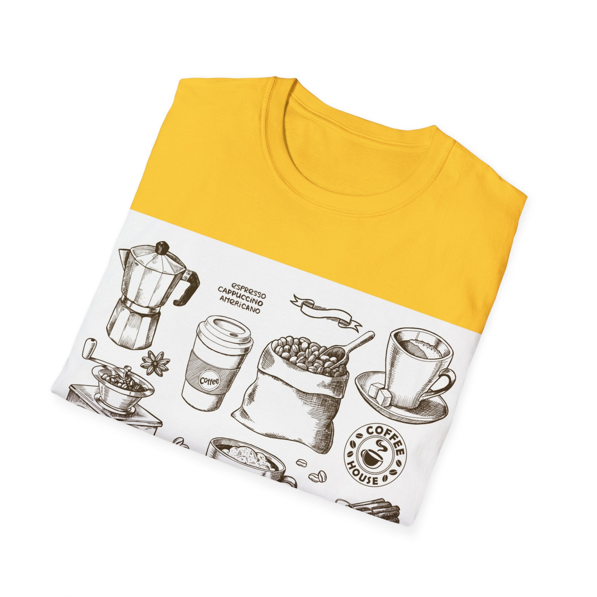 Coffee Lover T-Shirt — Chic Sketched Coffee Design