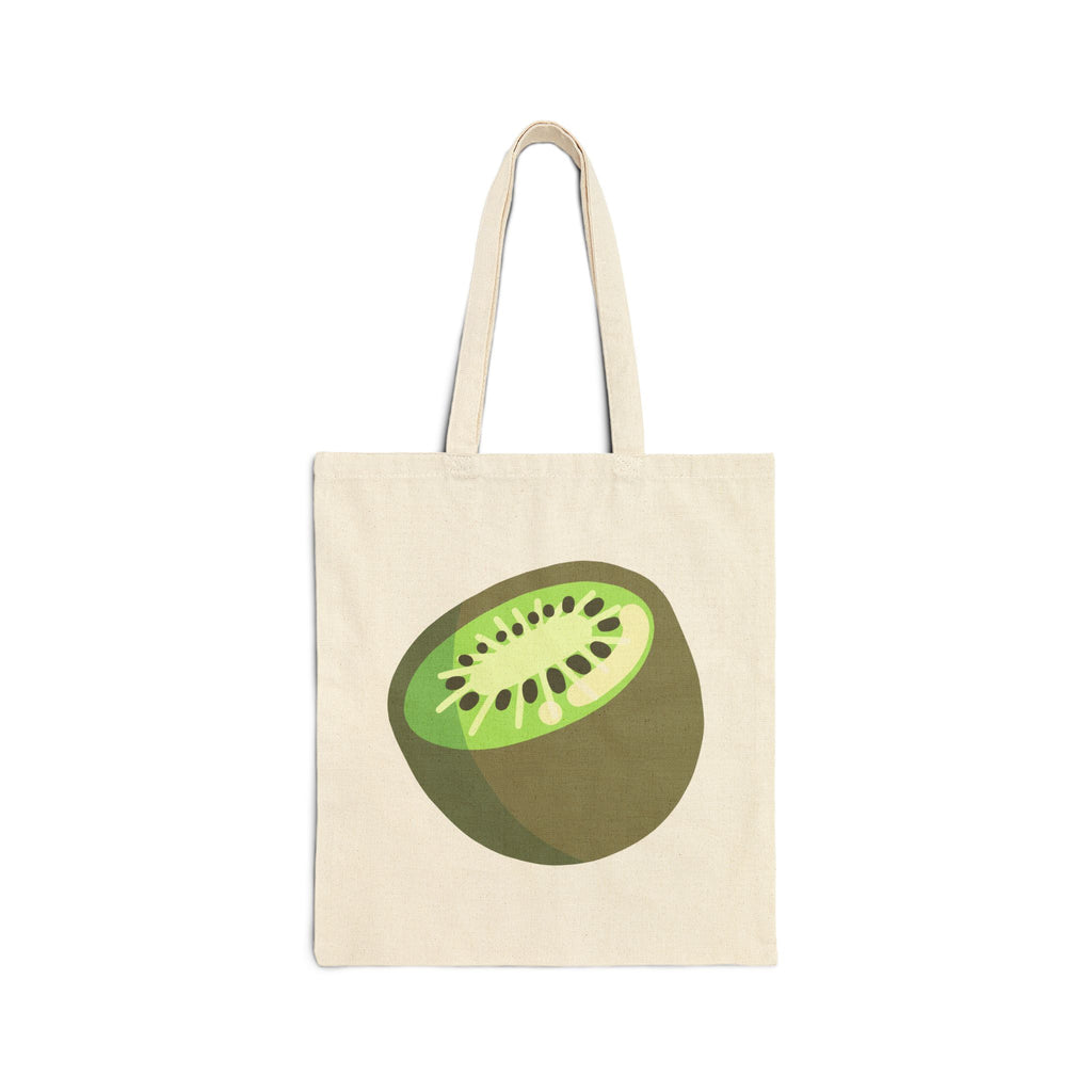 Fruit Slice Tote Bag — Grapefruit & Kiwi Cotton Canvas Grocery Tote
