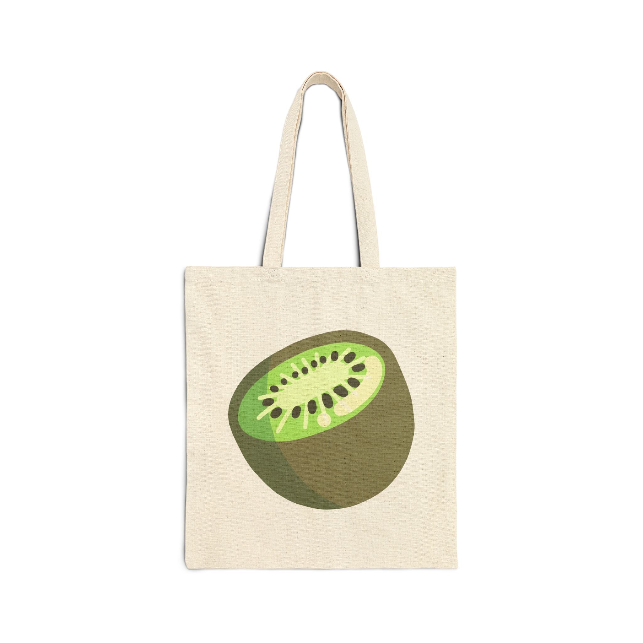 Fruit Slice Tote Bag — Grapefruit & Kiwi Cotton Canvas Grocery Tote