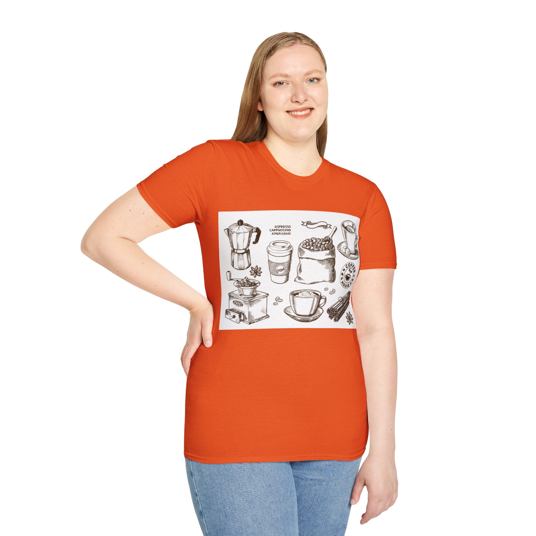 Coffee Lover T-Shirt — Chic Sketched Coffee Design