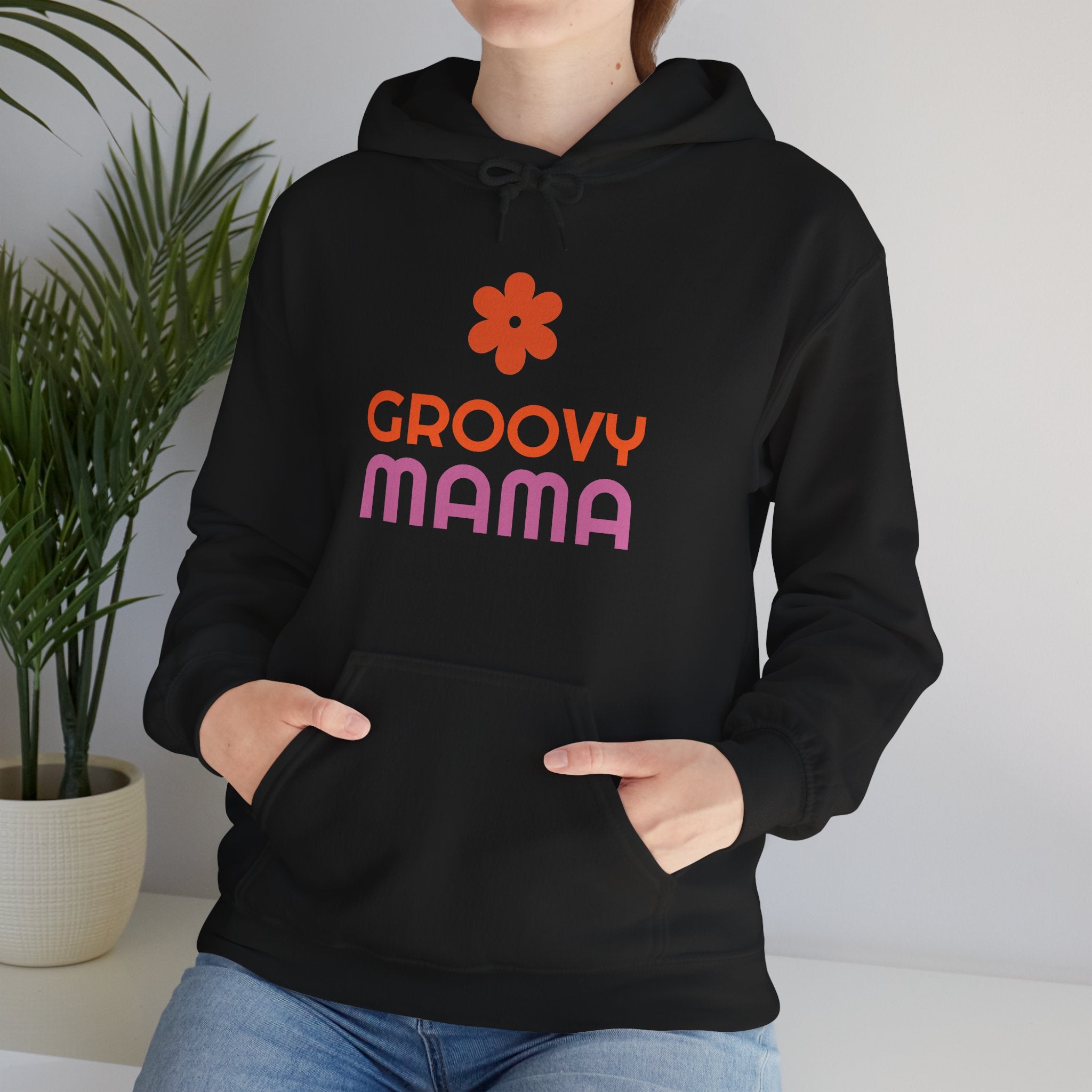 Groovy Mama Hoodie — Cozy Retro Flower Mom Sweatshirt