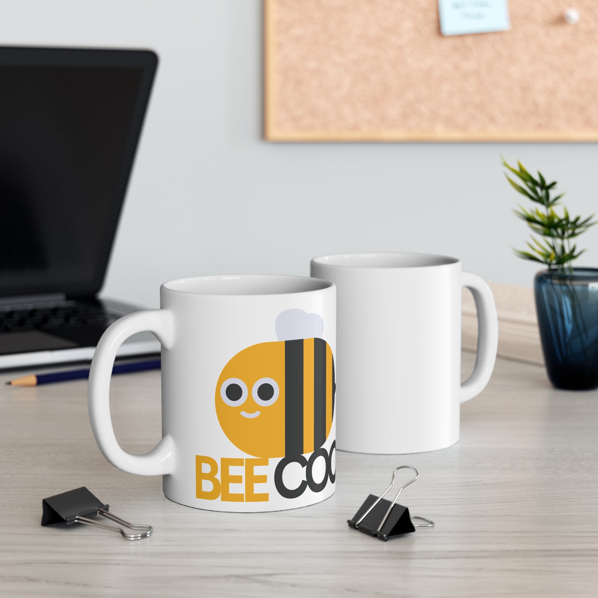 Bee Cool Mug — Cute Yellow Bee 11oz Coffee Cup