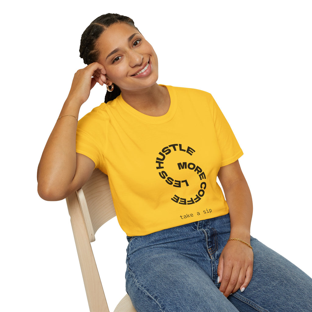 T‑Shirt — “More Coffee” Circular Graphic Motivational Tee