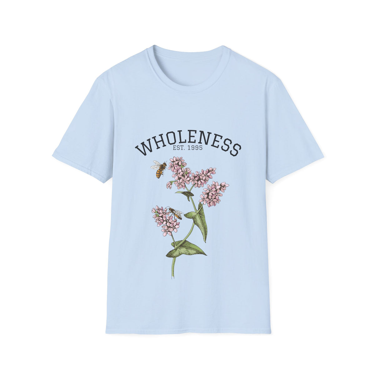 Wholeness Floral T‑Shirt — Vintage Lilac Botanical Design