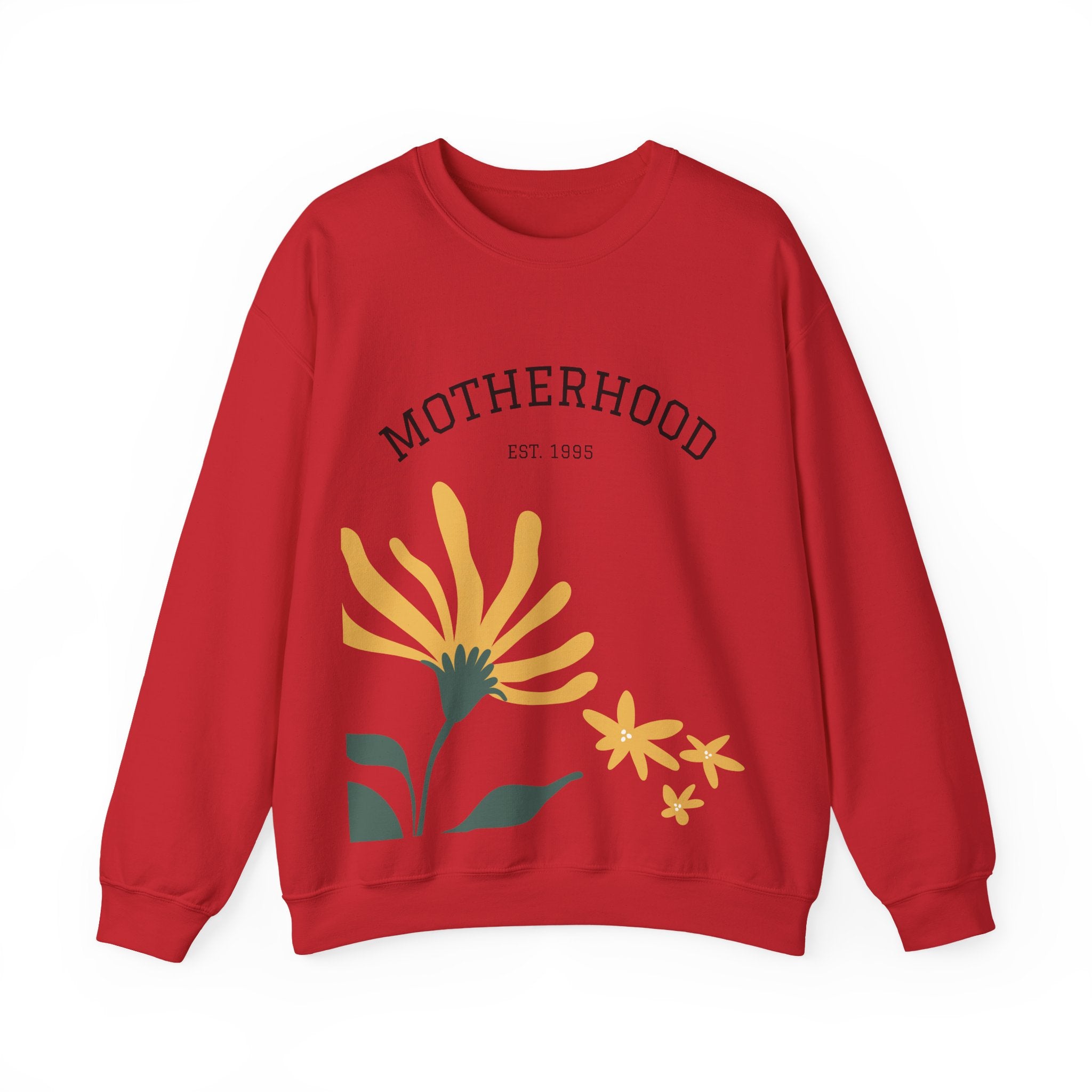 Motherhood Floral Crewneck Sweatshirt — 'Motherhood Est. 1985' Cozy Mom Gift
