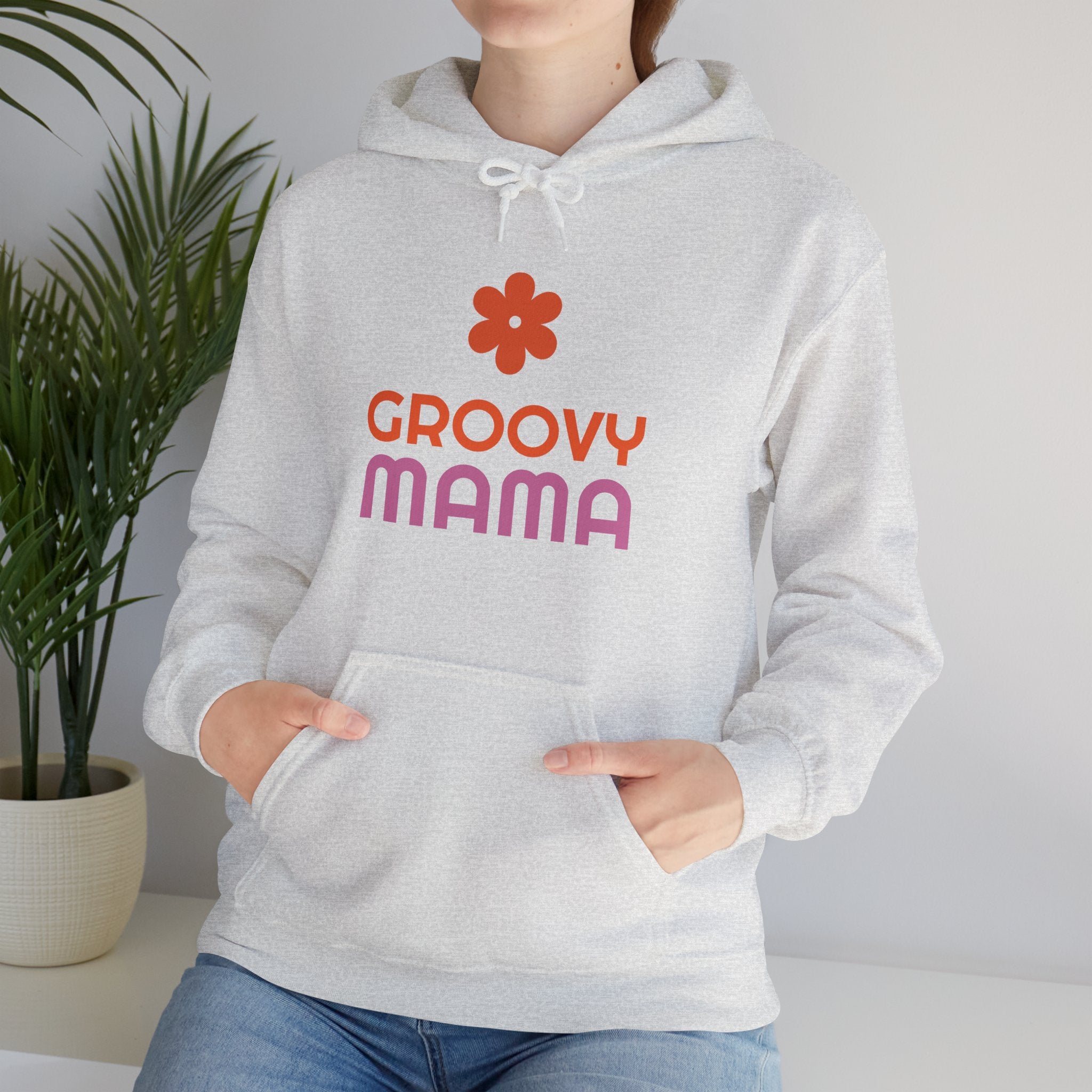 Groovy Mama Hoodie — Cozy Retro Flower Mom Sweatshirt