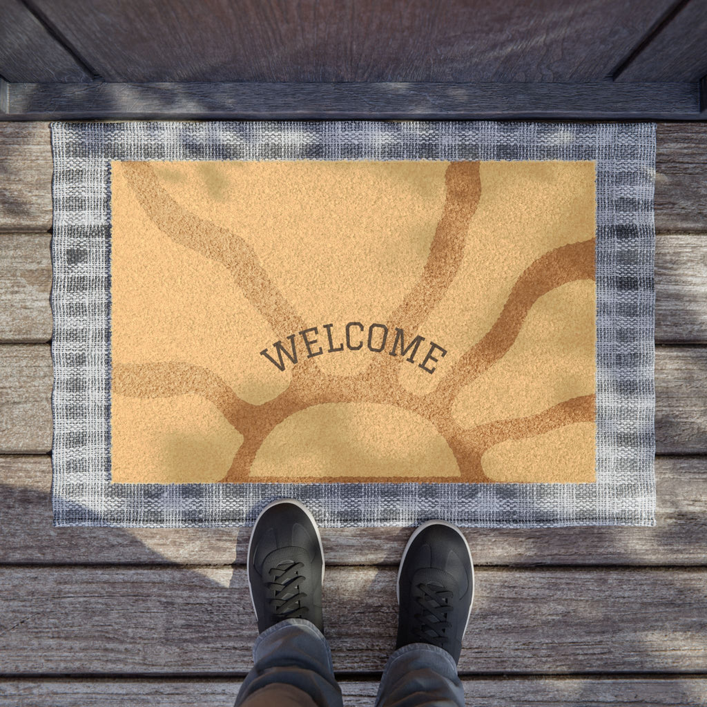 Welcome Sun Doormat — Sunny Welcome Coir Entryway Rug