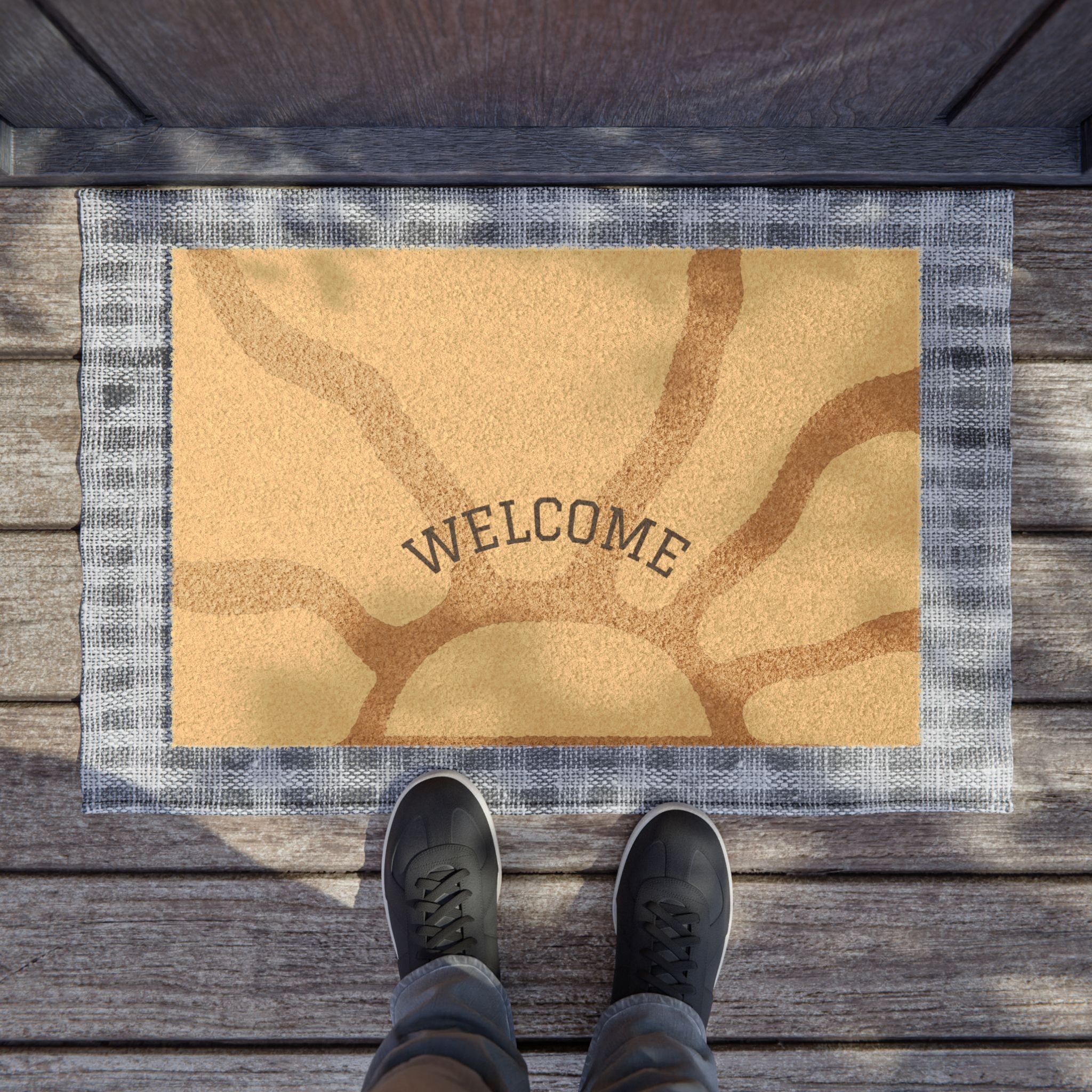 Welcome Sun Doormat — Sunny Welcome Coir Entryway Rug