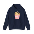 Foods Before Dudes Funny Hoodie — Cute Pink French Fry Graphic Pullover