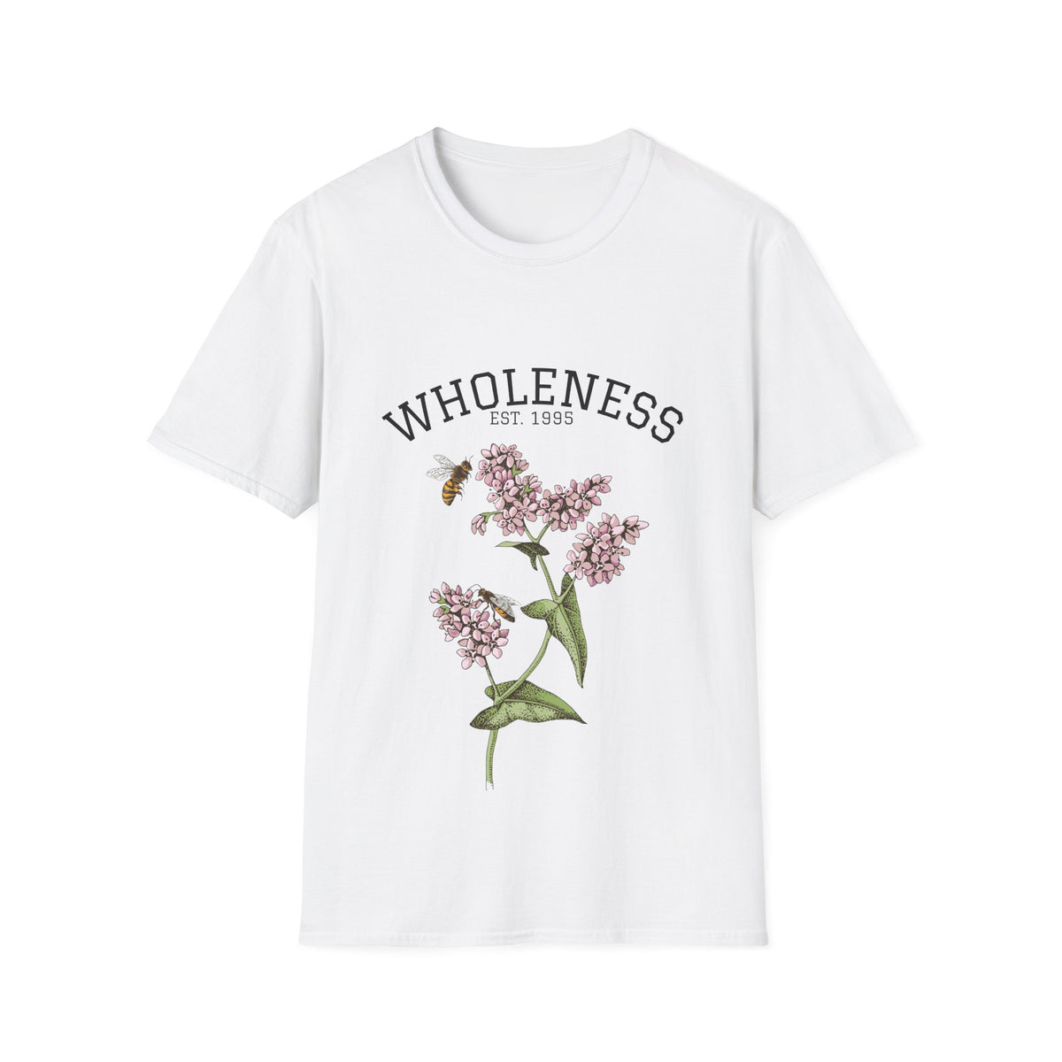 Wholeness Floral T‑Shirt — Vintage Lilac Botanical Design