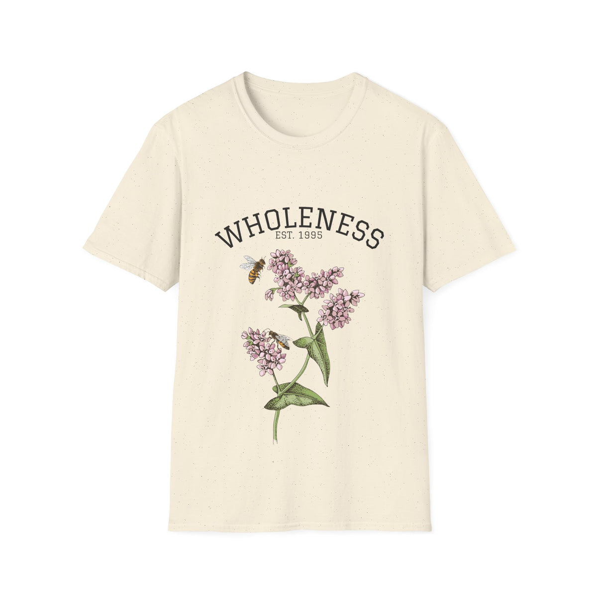 Wholeness Floral T‑Shirt — Vintage Lilac Botanical Design