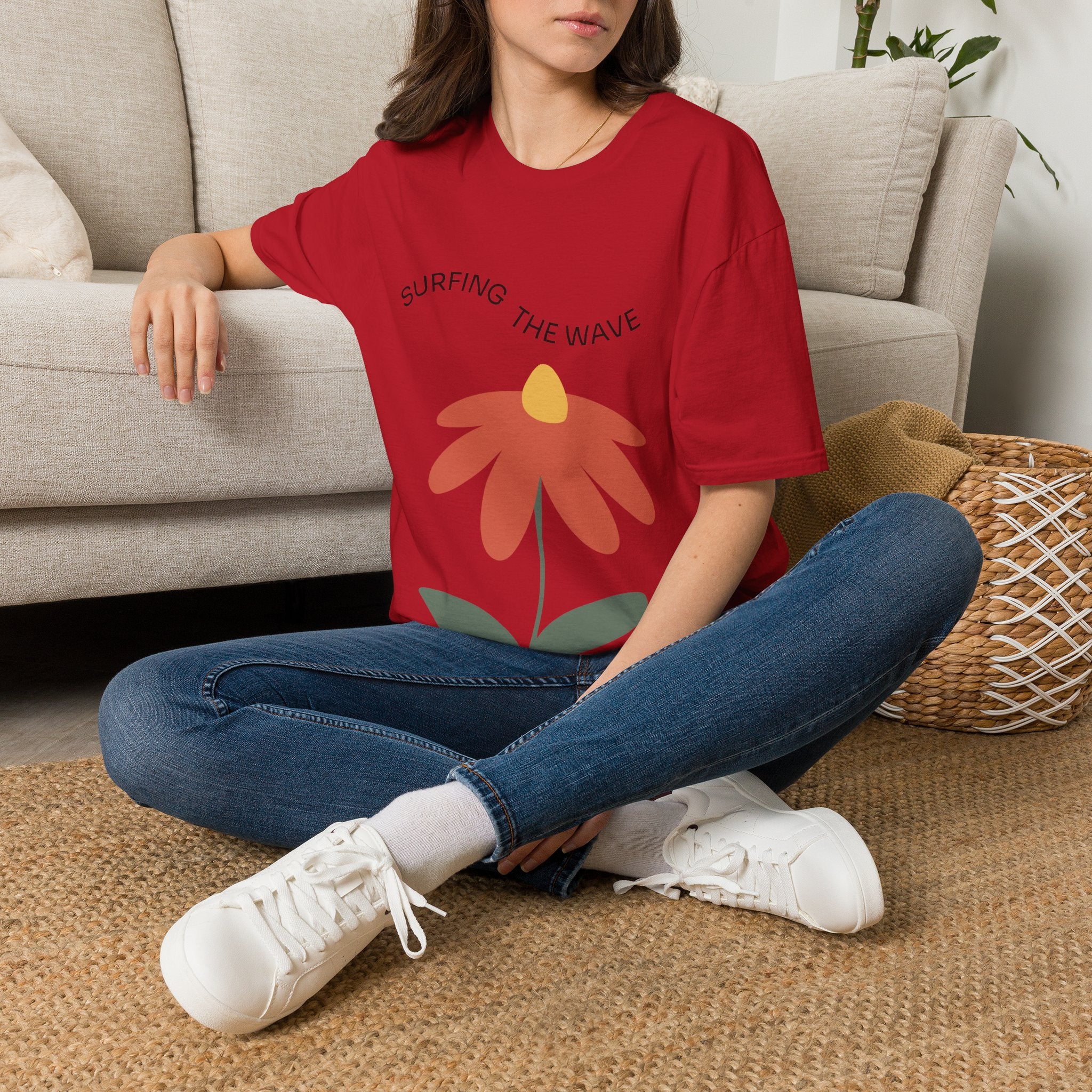 Surfing The Wave Floral T‑Shirt — Retro Daisy Graphic Tee
