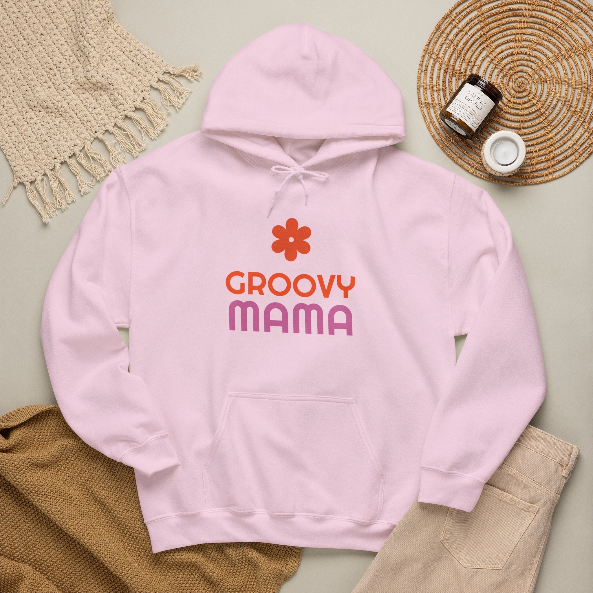 Groovy Mama Hoodie — Cozy Retro Flower Mom Sweatshirt