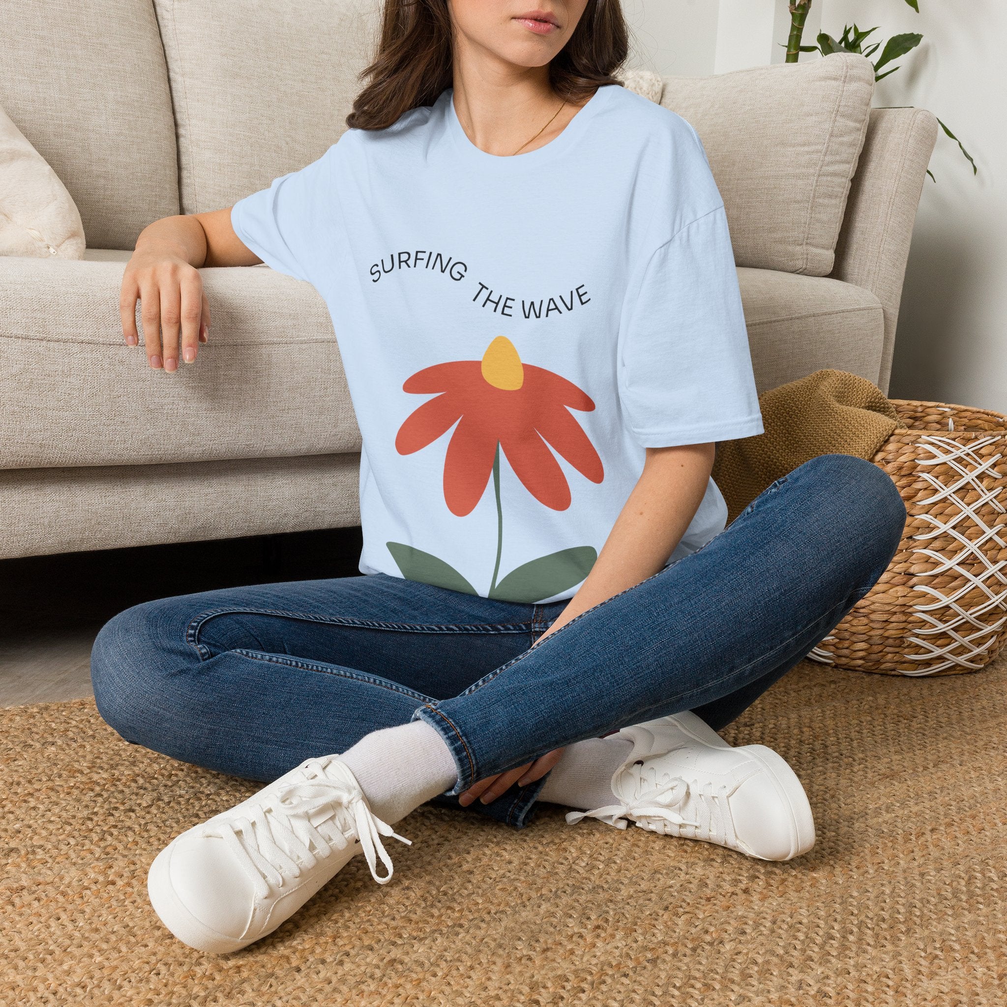 Surfing The Wave Floral T‑Shirt — Retro Daisy Graphic Tee