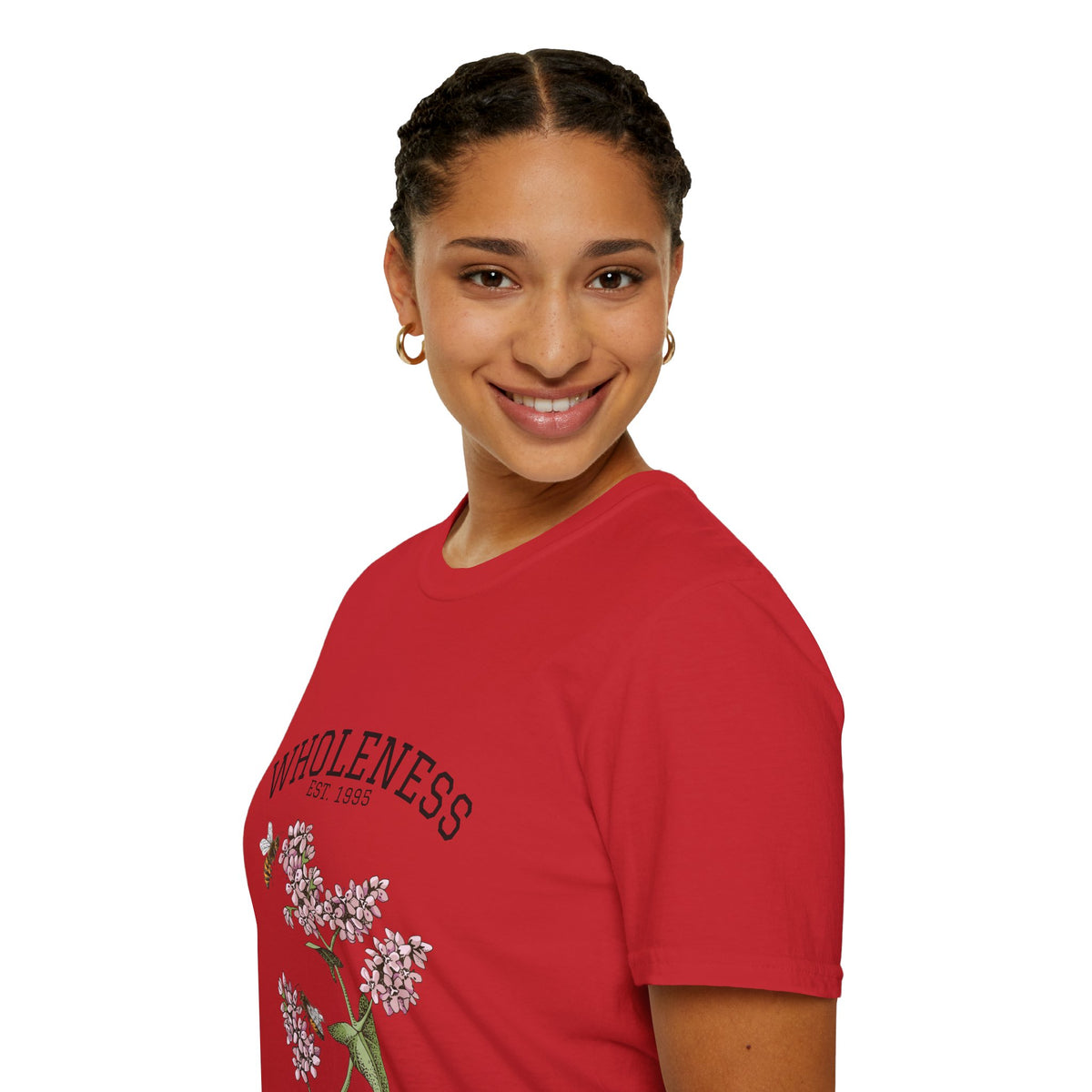 Wholeness Floral T‑Shirt — Vintage Lilac Botanical Design